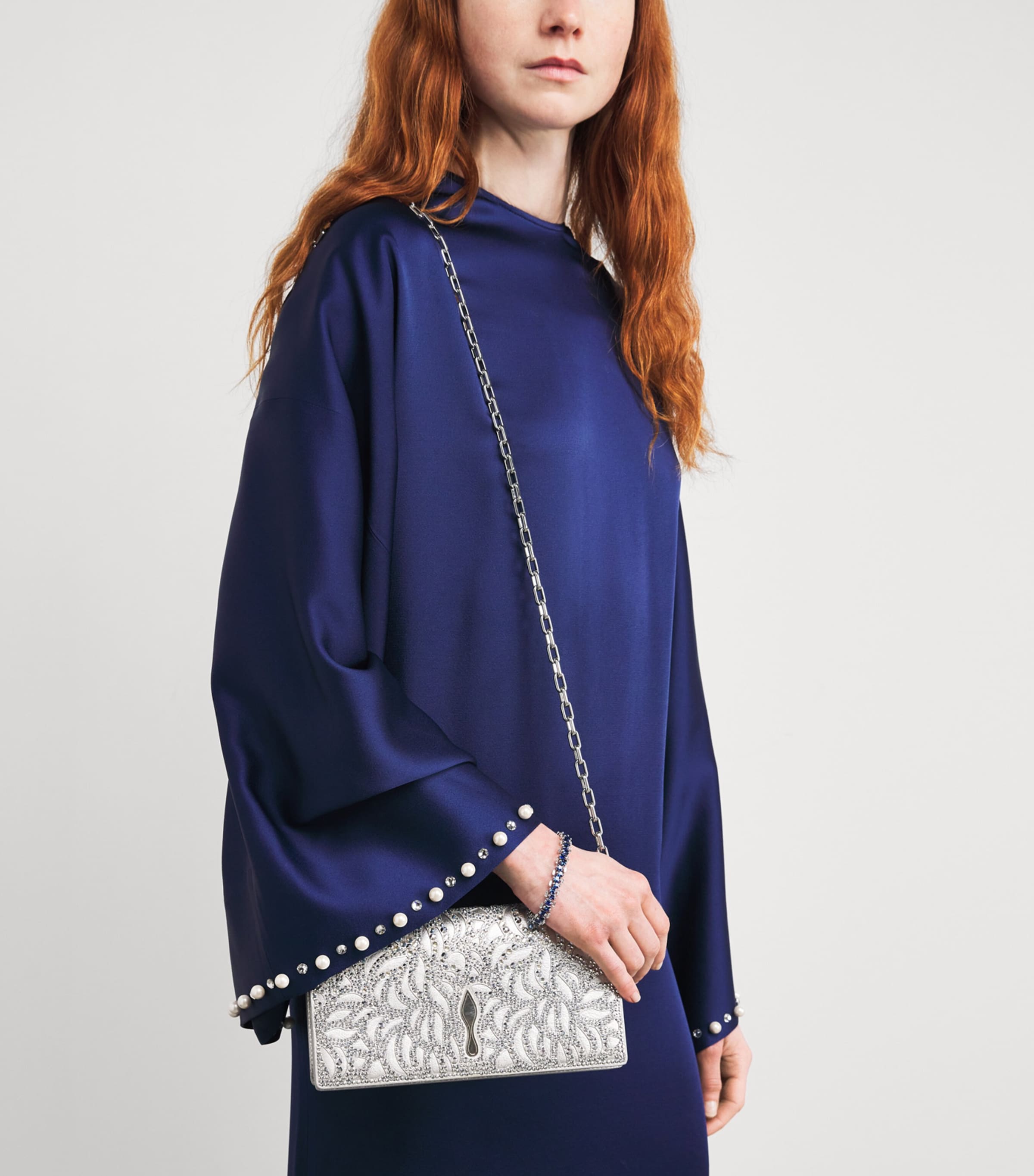 Christian Louboutin Womens Bettina Embellished Leather Clutch Bag Image 5