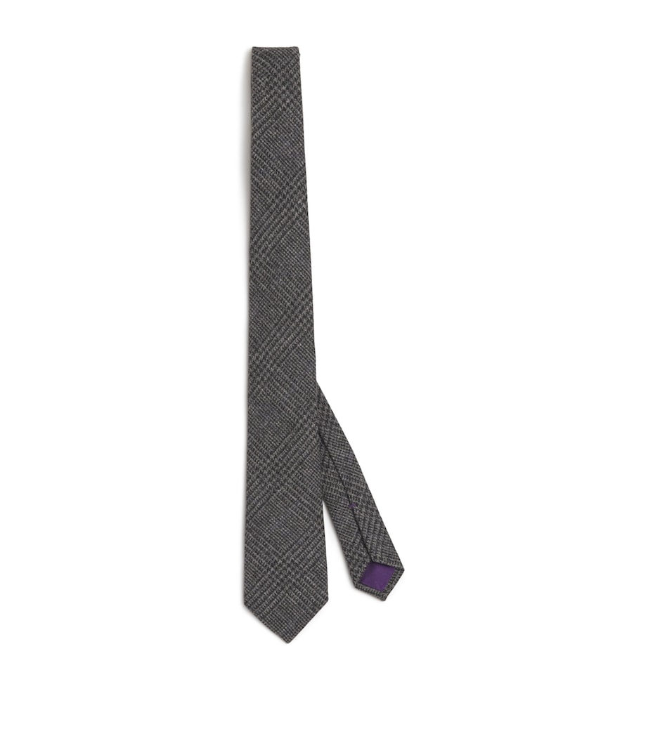 Cashmere-Silk Check Tie MED GRY MU Image 1