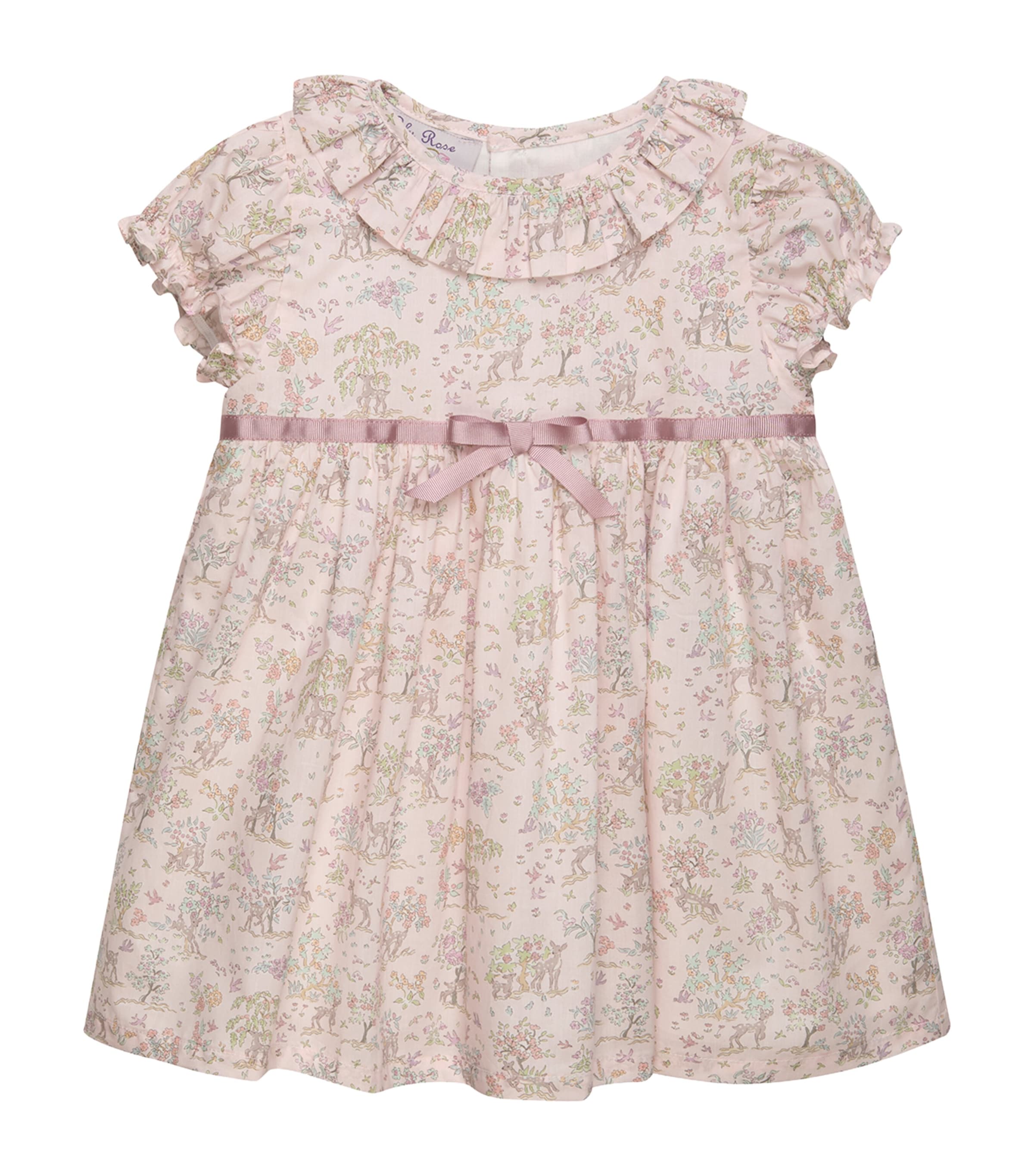 Trotters Cotton Liberty Print Willow Dress (6-24 Months) Pale Pink Image 1