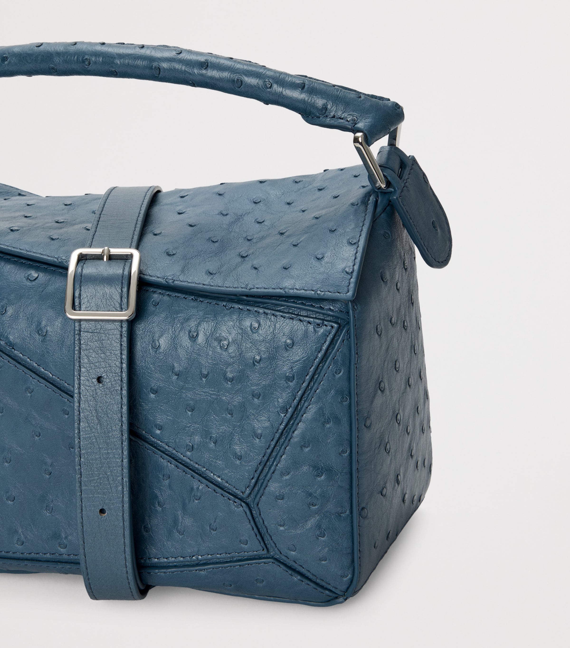 Small Leather Puzzle Top-Handle Bag DENIM Image 12