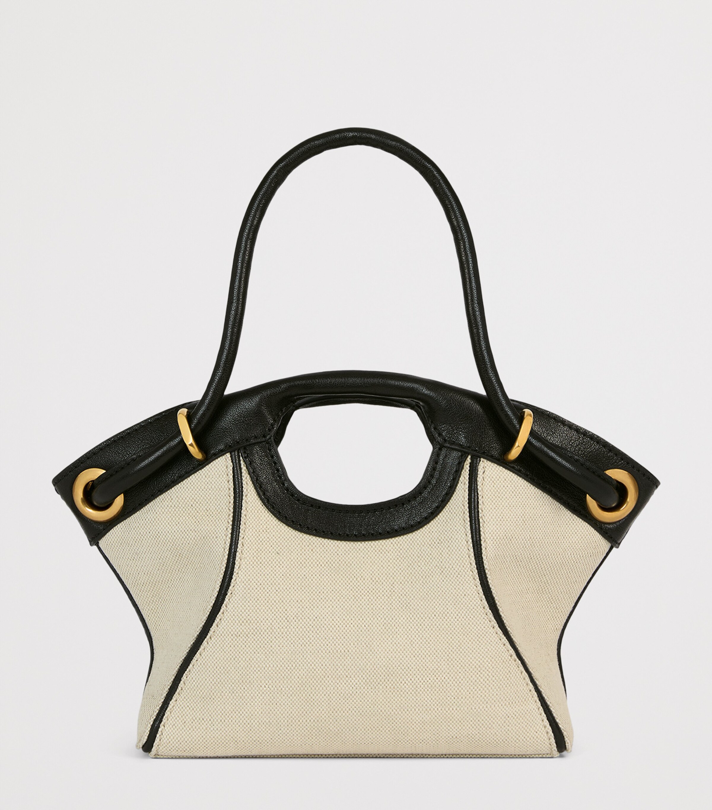 Balmain Womens Small Canvas Tote Bag Gte Naturel / Noir Image 8