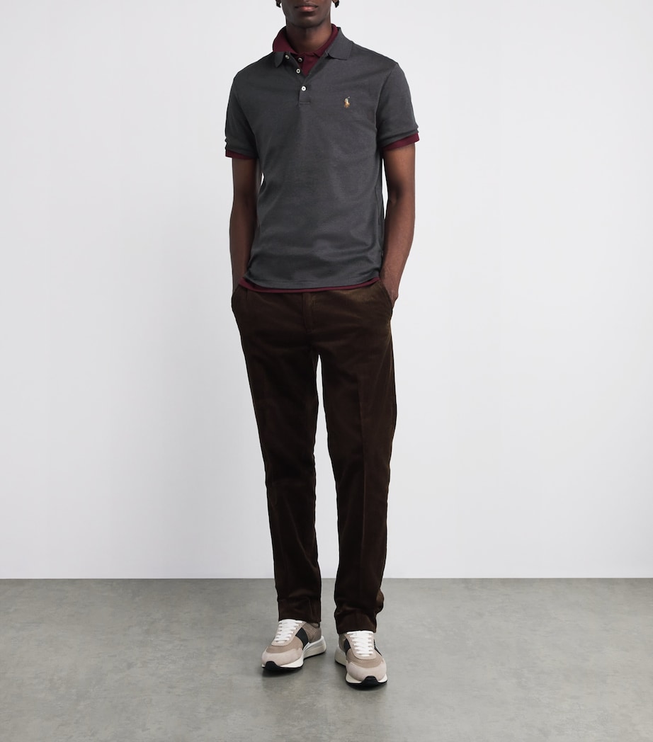 Pima Cotton Slim Fit Polo Shirt BLACK Image 2