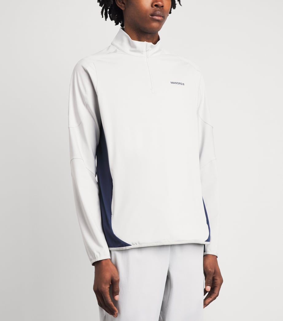 Manors Mens Tech Quarter-Zip 2.0 Mid-Layer Vapour Grey Image 3