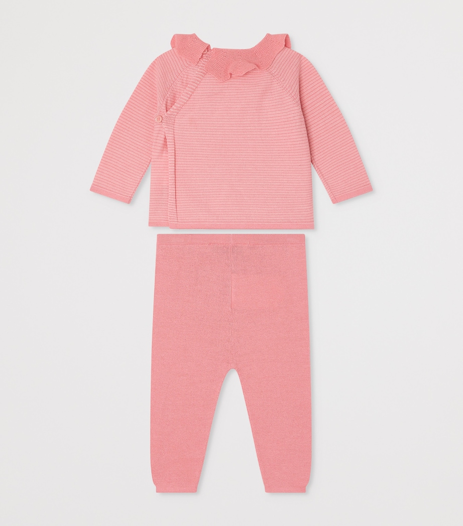 Bonpoint Cotton Anisa Sweater and Trousers Set (1-18 Months) Rayures Rose Bonbon Image 2