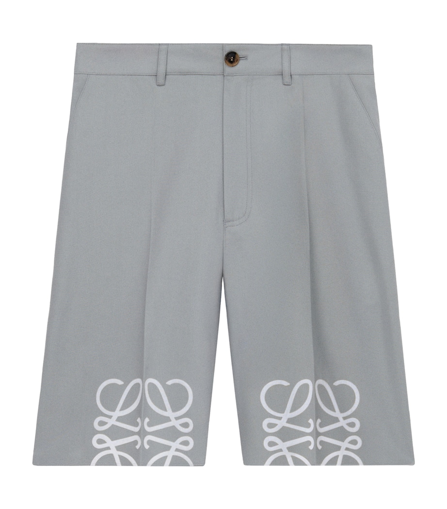 Cotton  Tailored Anagram Shorts LIGHT GREY Image 1