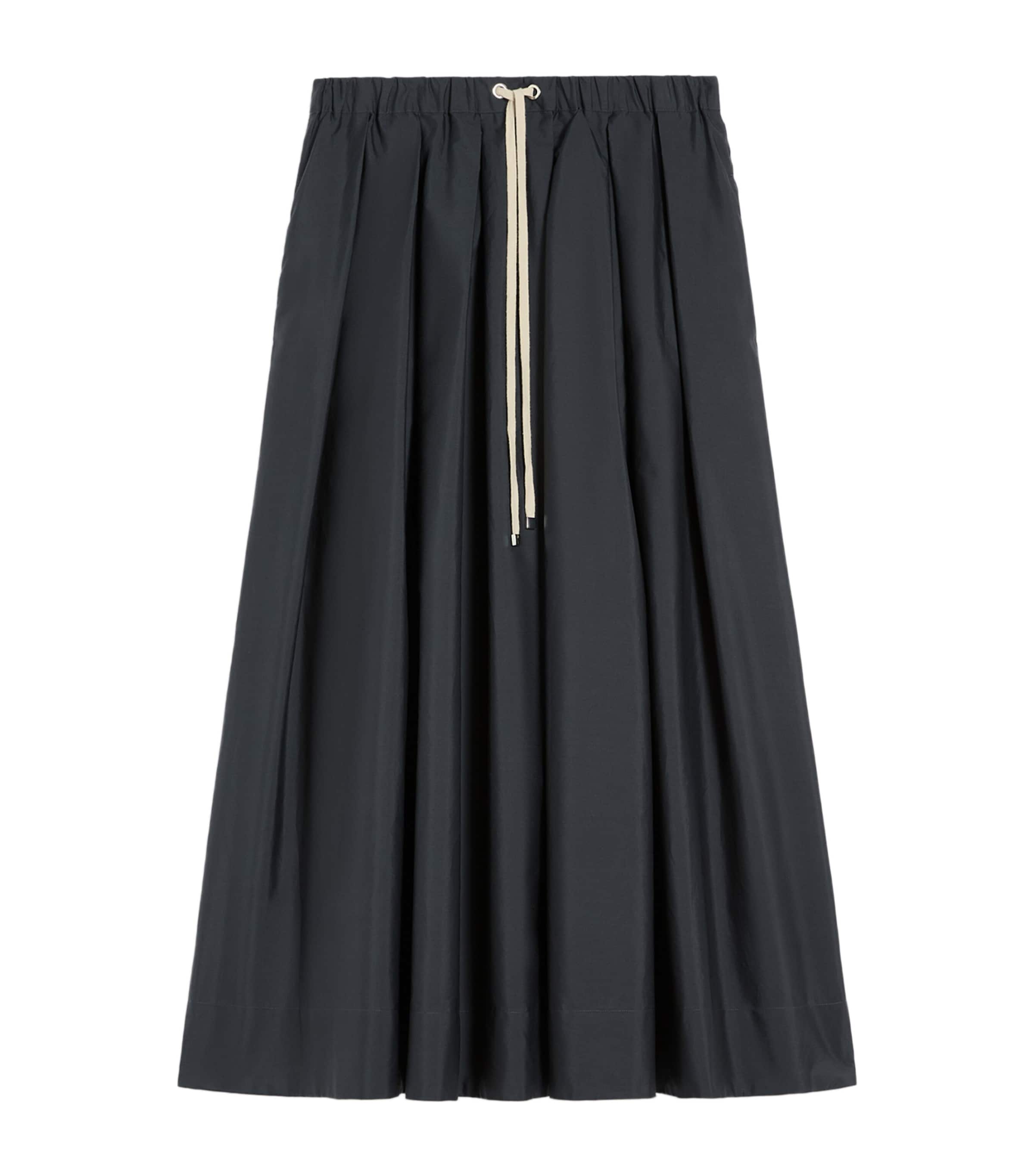 Max Mara Womens Cotton Pleated Pineta Midi Skirt Ultramarine Image 1