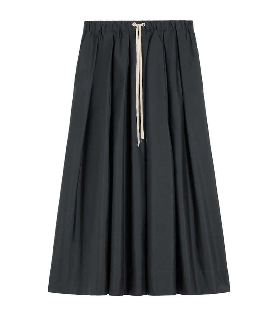 Max Mara Womens Cotton Pleated Pineta Midi Skirt Ultramarine Image 1