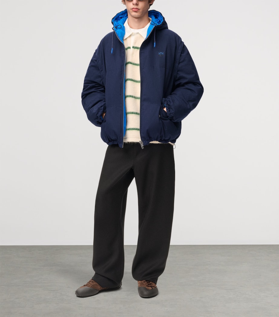 LOEWE Mens Reversible Padded Jacket Navy/blue Image 2