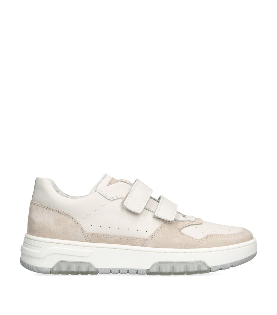 Brunello Cucinelli Kids Leather Suede-Trim Velcro Sneakers White/oth Image 1