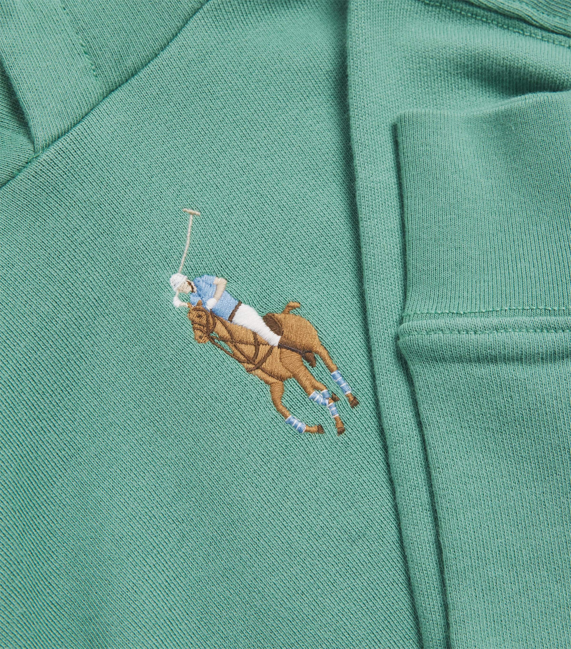 Ralph Lauren Kids Cotton-Blend Polo Pony Hoodie (7-14 Years) Fairway Green Image 3