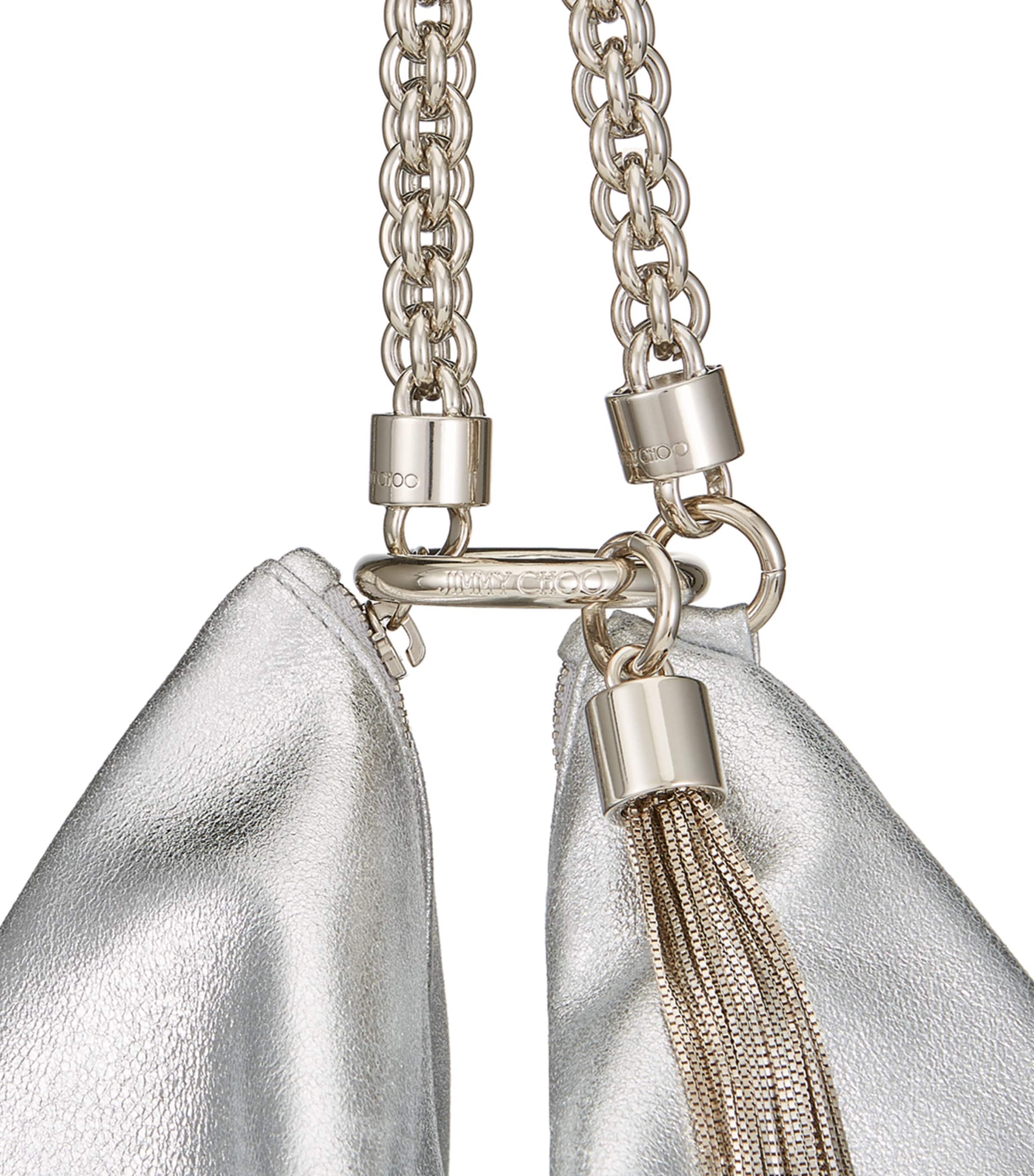 Jimmy Choo Leather Callie Clutch Bag Silver Image 5