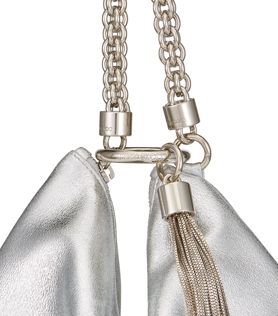 Jimmy Choo Leather Callie Clutch Bag Silver Image 5