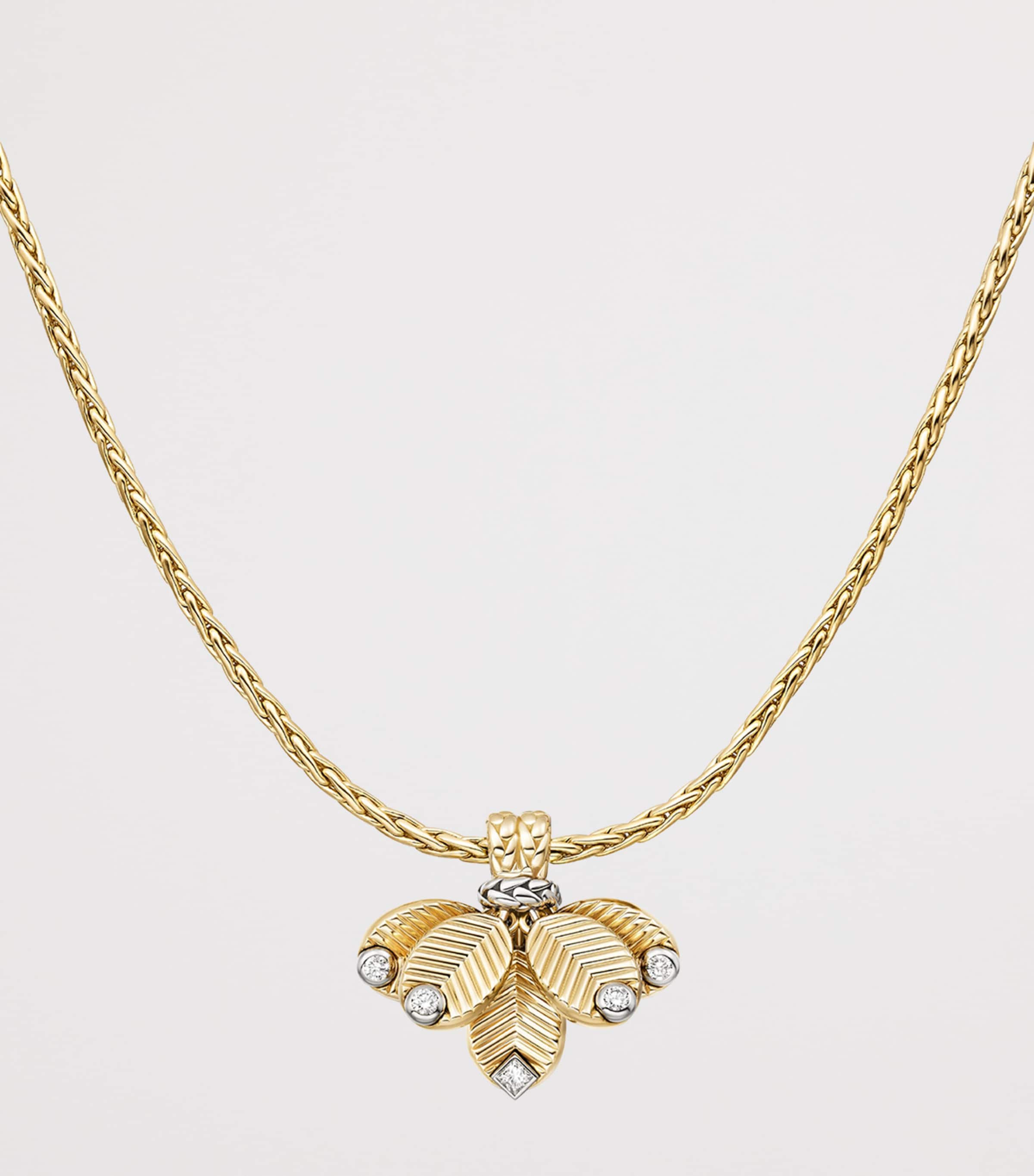 Yellow Gold, White Gold and Diamond Grain de Café Necklace YELLOW GOLD Image 3