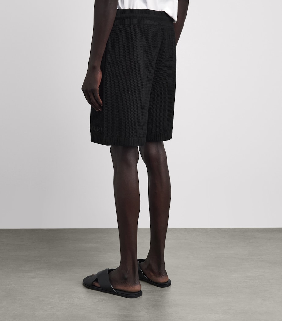 AMIRI Mens Cotton Crochet Mesh Shorts Black Image 5