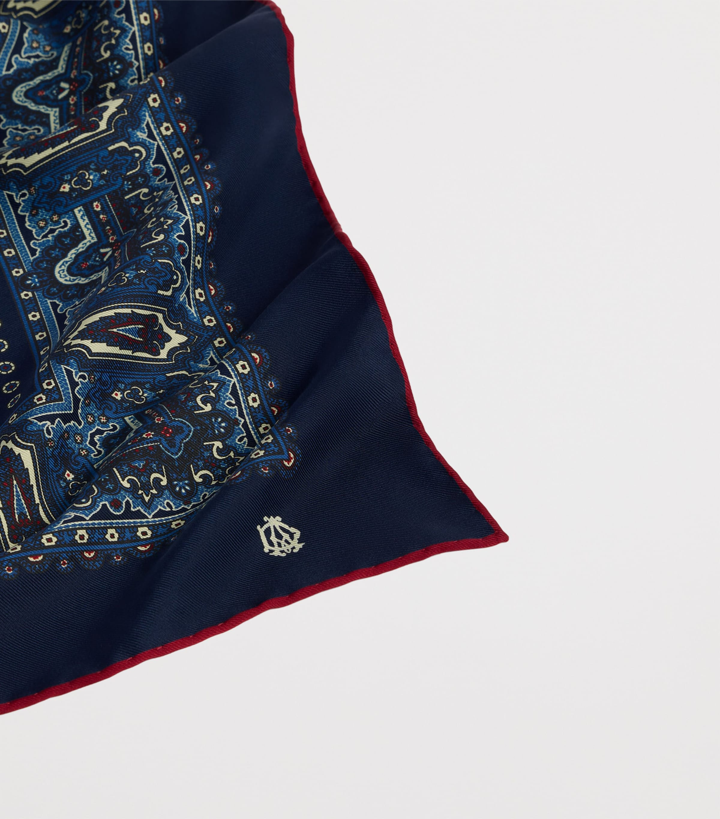 Dunhill Silk Printed Neckerchief Navy Image 2