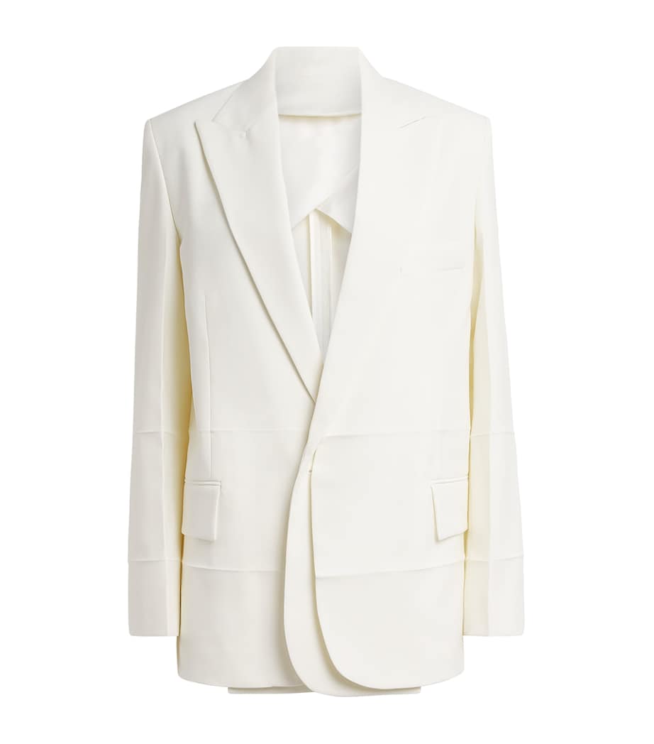 Victoria Beckham Womens Detached Lapel Blazer Off White Image 1