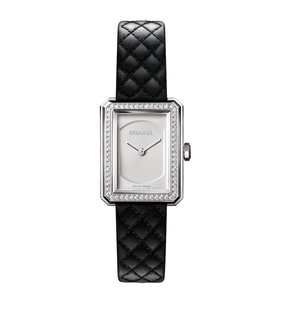 Small Steel and Diamond BOY·FRIEND Watch 21.5mm BLACK Image 1