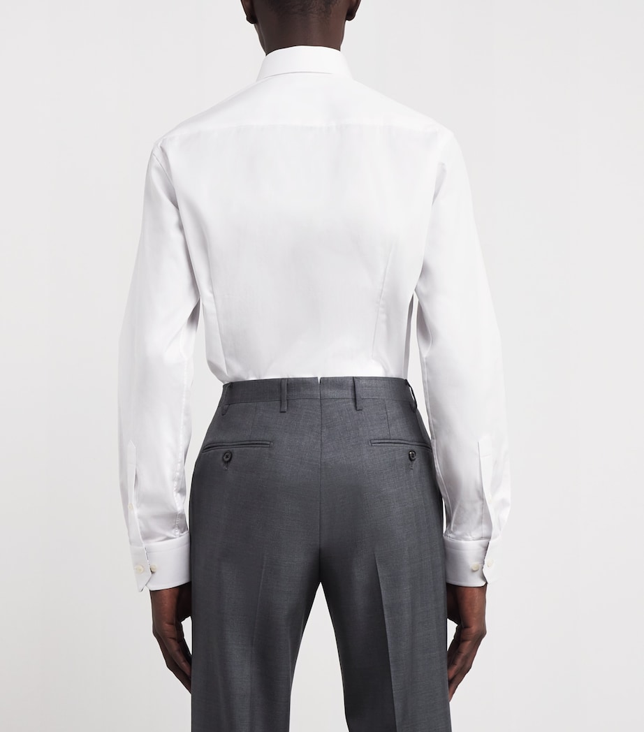 Signature Twill Floral-Trim Shirt WHITE FLORAL Image 4