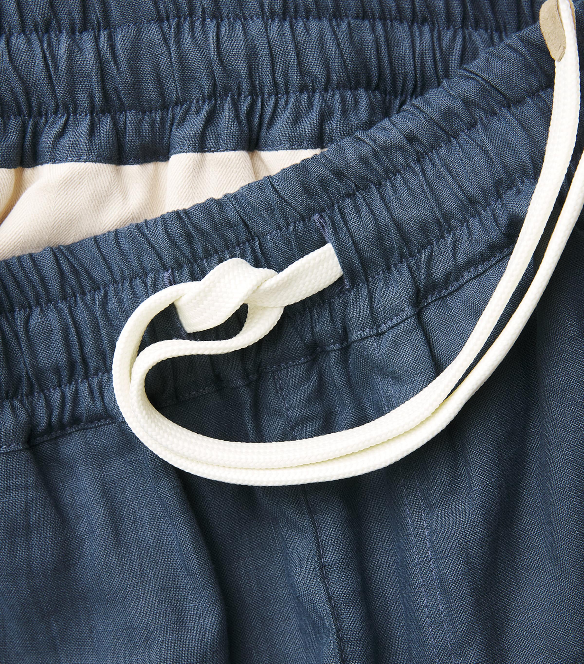 Eleventy Mens Linen Drawstring Bermuda Shorts Royal Image 6