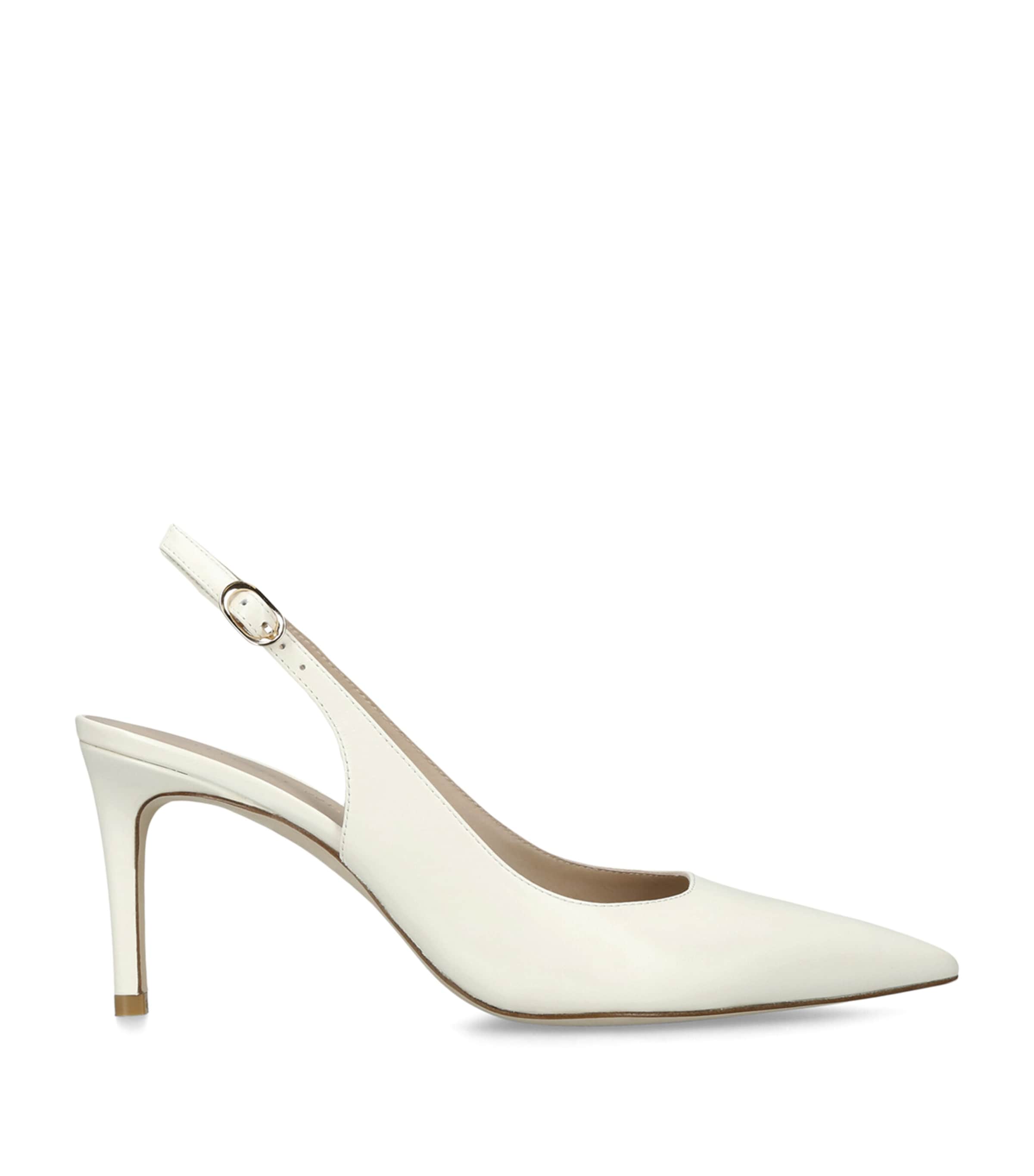 Leather Power Slingback Pumps 75 CREAM Image 1
