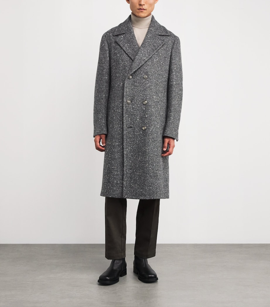 Cashmere Tweed Overcoat GREY Image 3