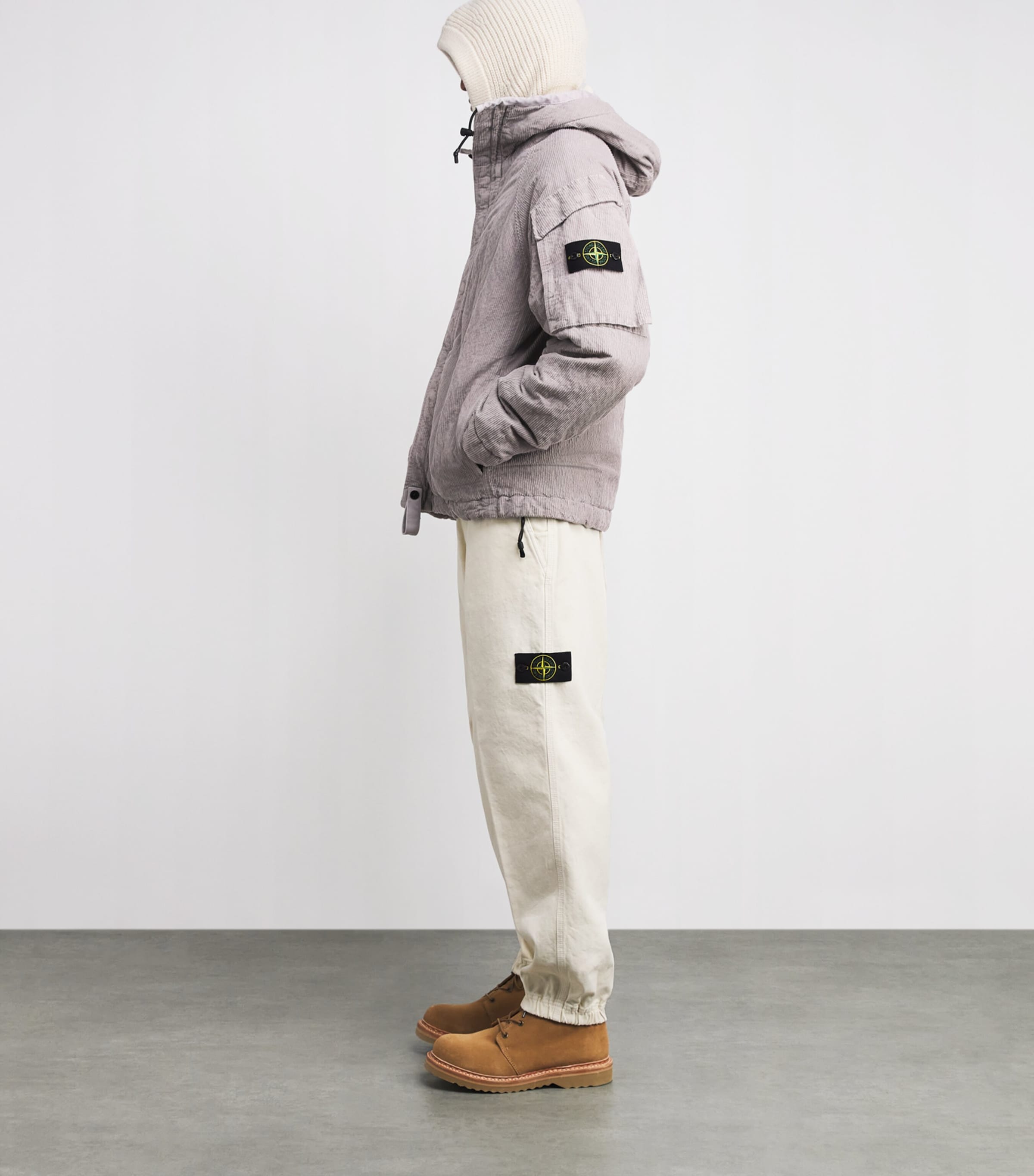 Stone Island Grey Cotton-Blend Corduroy Anti-Drop Field Jacket