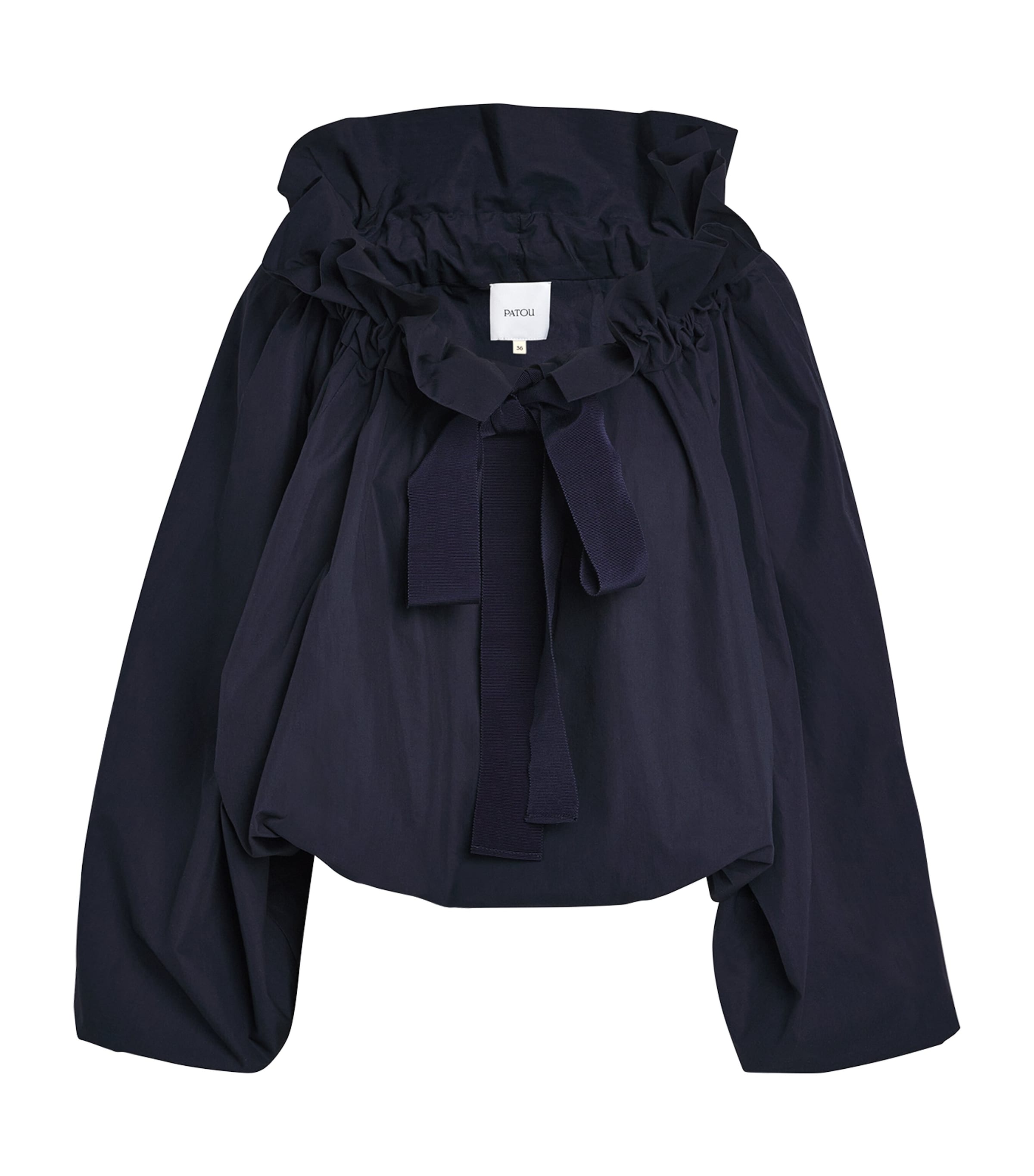 Shop Patou Cotton Poplin Iconic Blouse In Navy