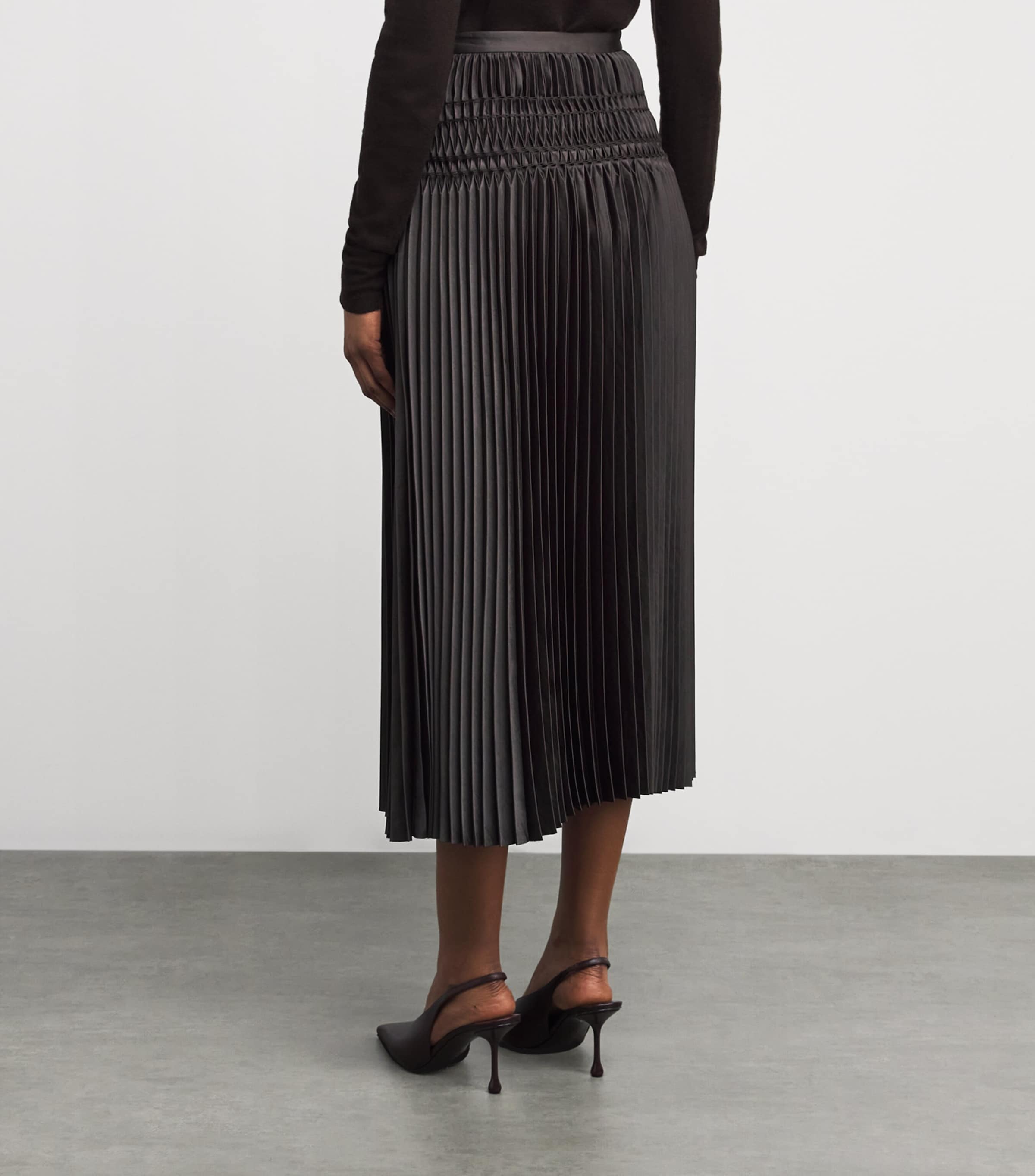 Pleated Hayes Midi Skirt COCOA Image 4