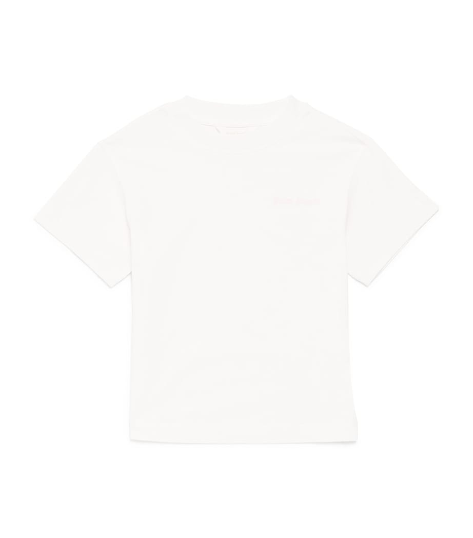 Palm Angels Kids Cotton Logo T-Shirt (4-12+ Years) Cocco/coconut Image 1