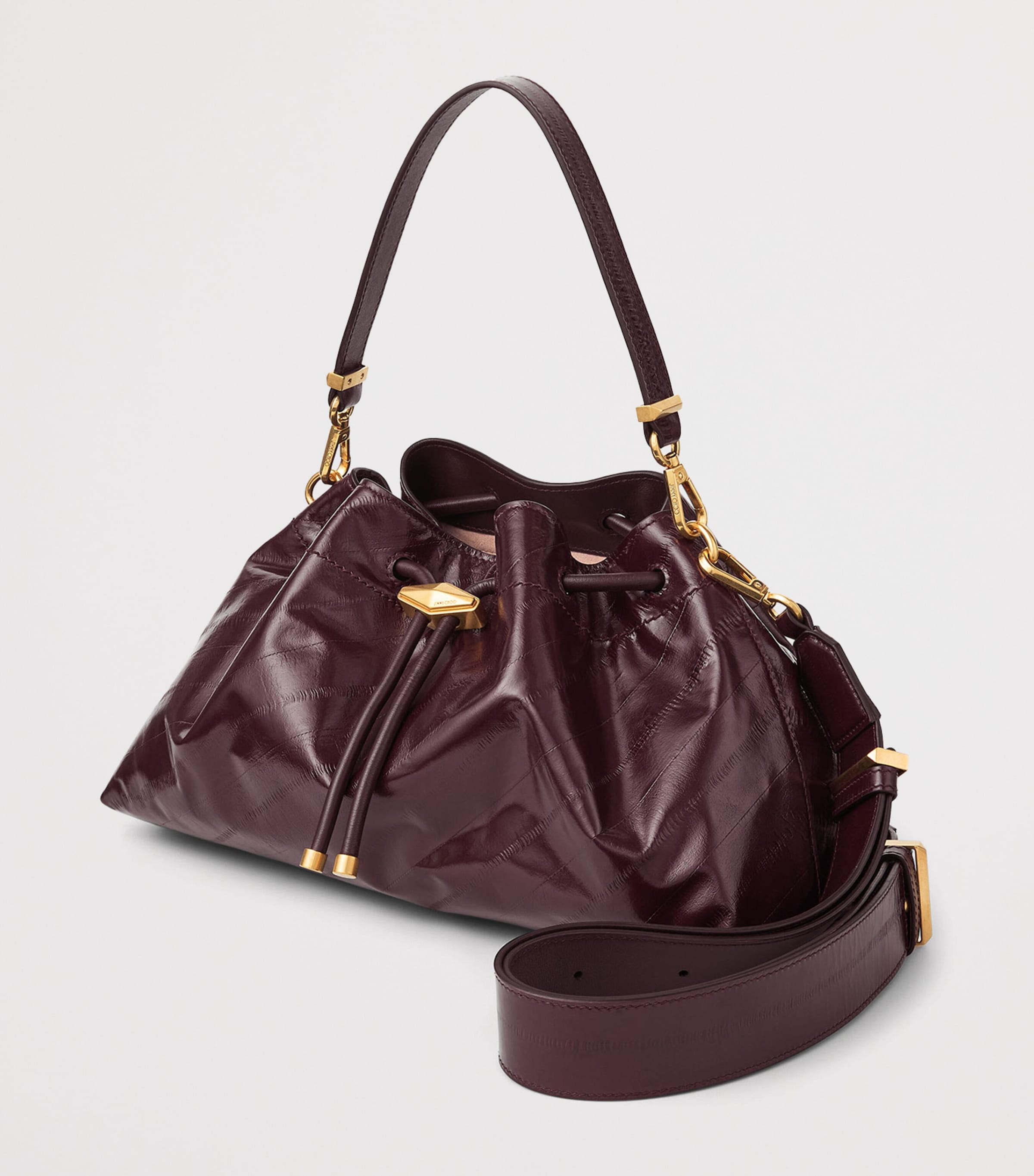 Jimmy Choo Leather Bon Bon Shoulder Bag Barolo/gold Image 3