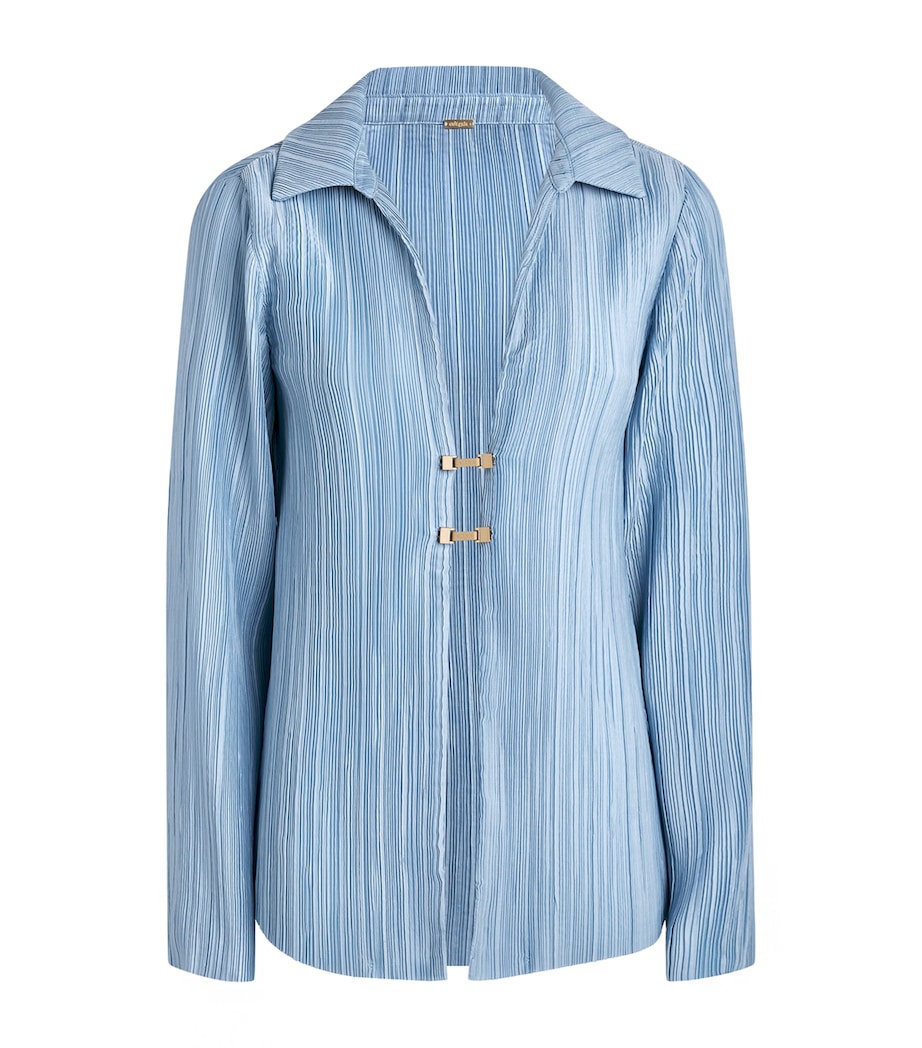 Cult Gaia Womens Clarabelle Origami Plissé Shirt Coastal Image 1