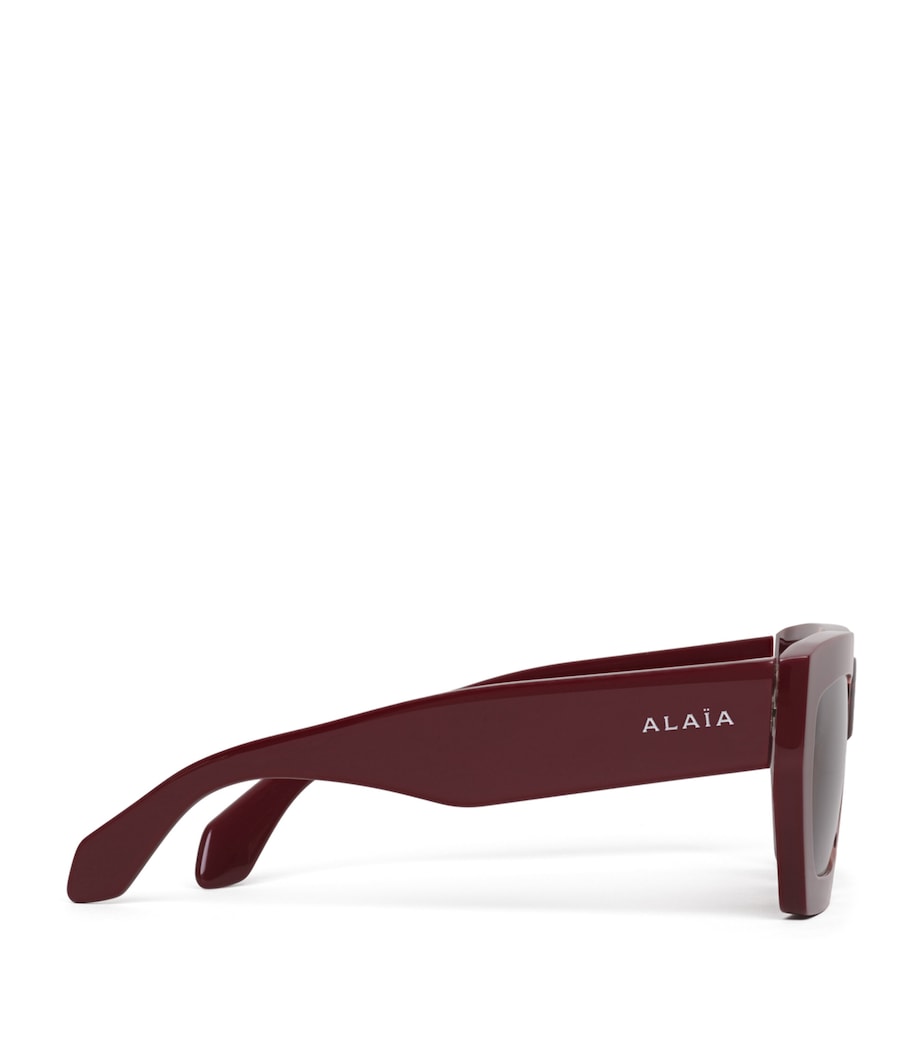 Alaïa Acetate Melted Rectangular Sunglasses Bordeaux Image 2