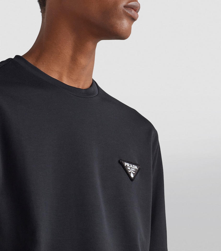 Prada Mens Triangle-Patch T-Shirt Image 5