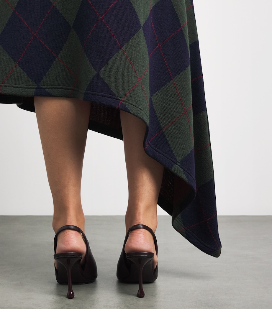 A.W.A.K.E. Mode Womens Merino Wool Argyle Midi Dress Navy/green Argyle Image 5