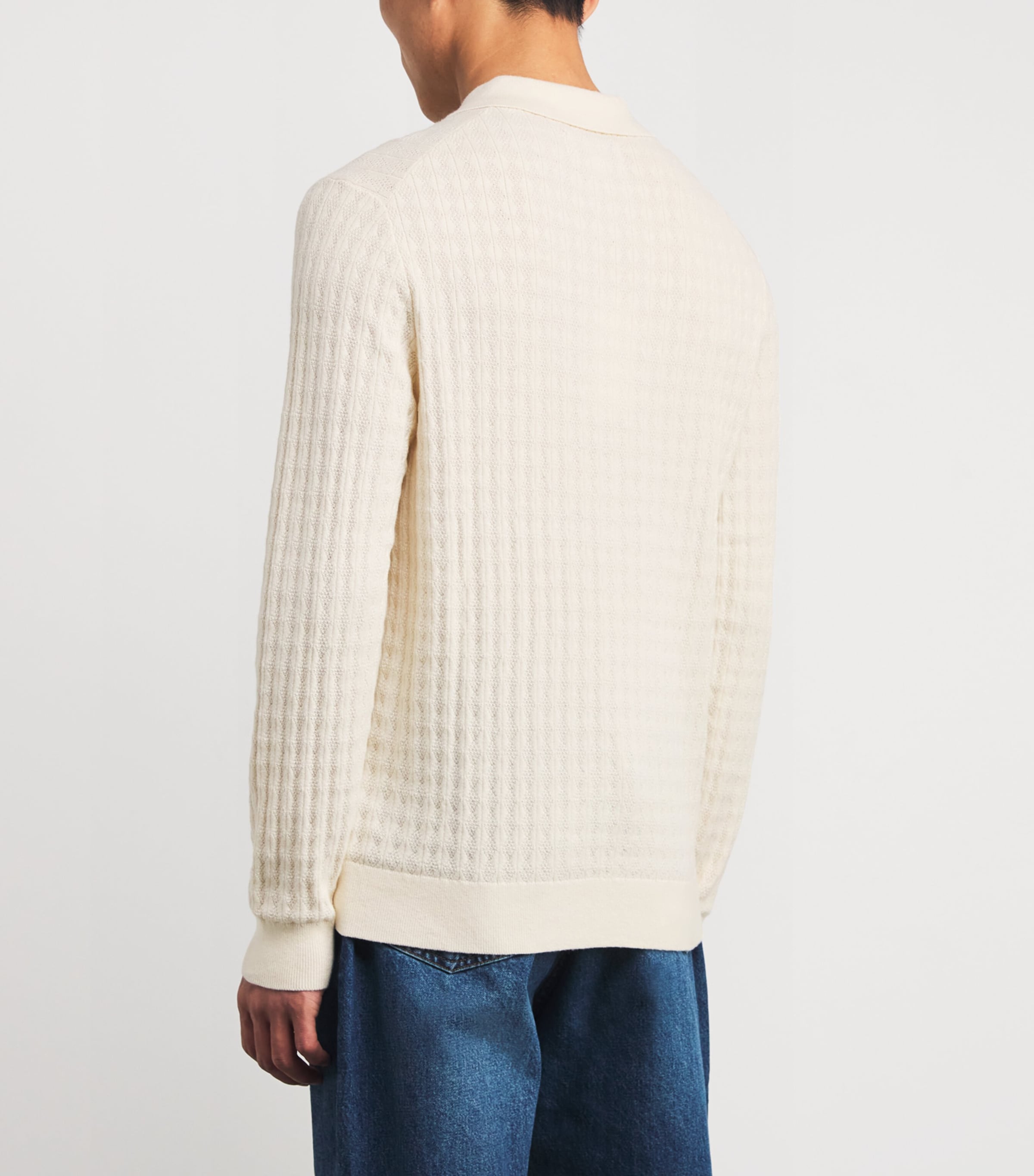 Wax London Beige Cotton-Cashmere Oban Polo Sweater | Harrods US