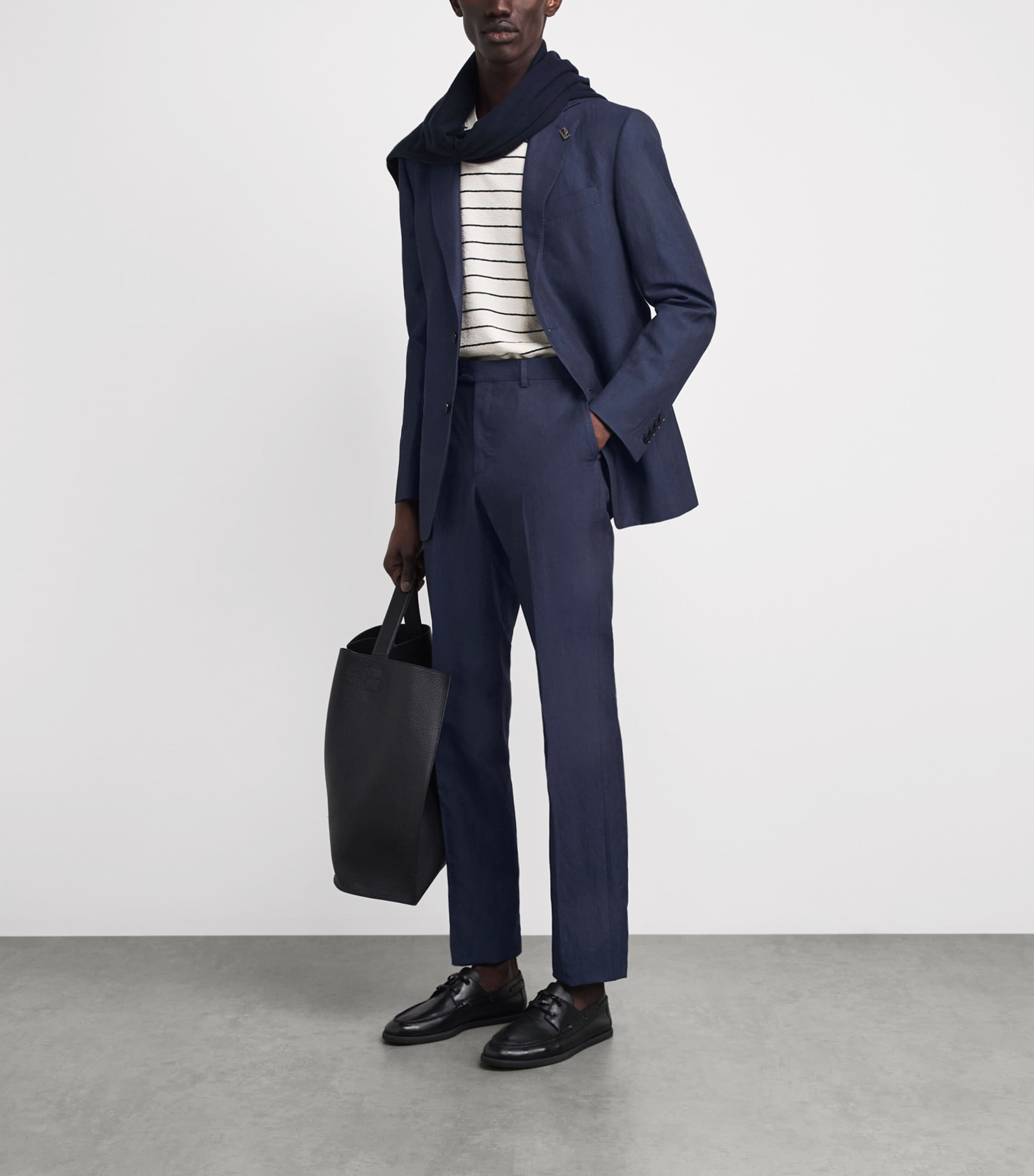 Pal Zileri Mens Cotton-Linen Vicenza 2-Piece Suit Blue Navy Image 2