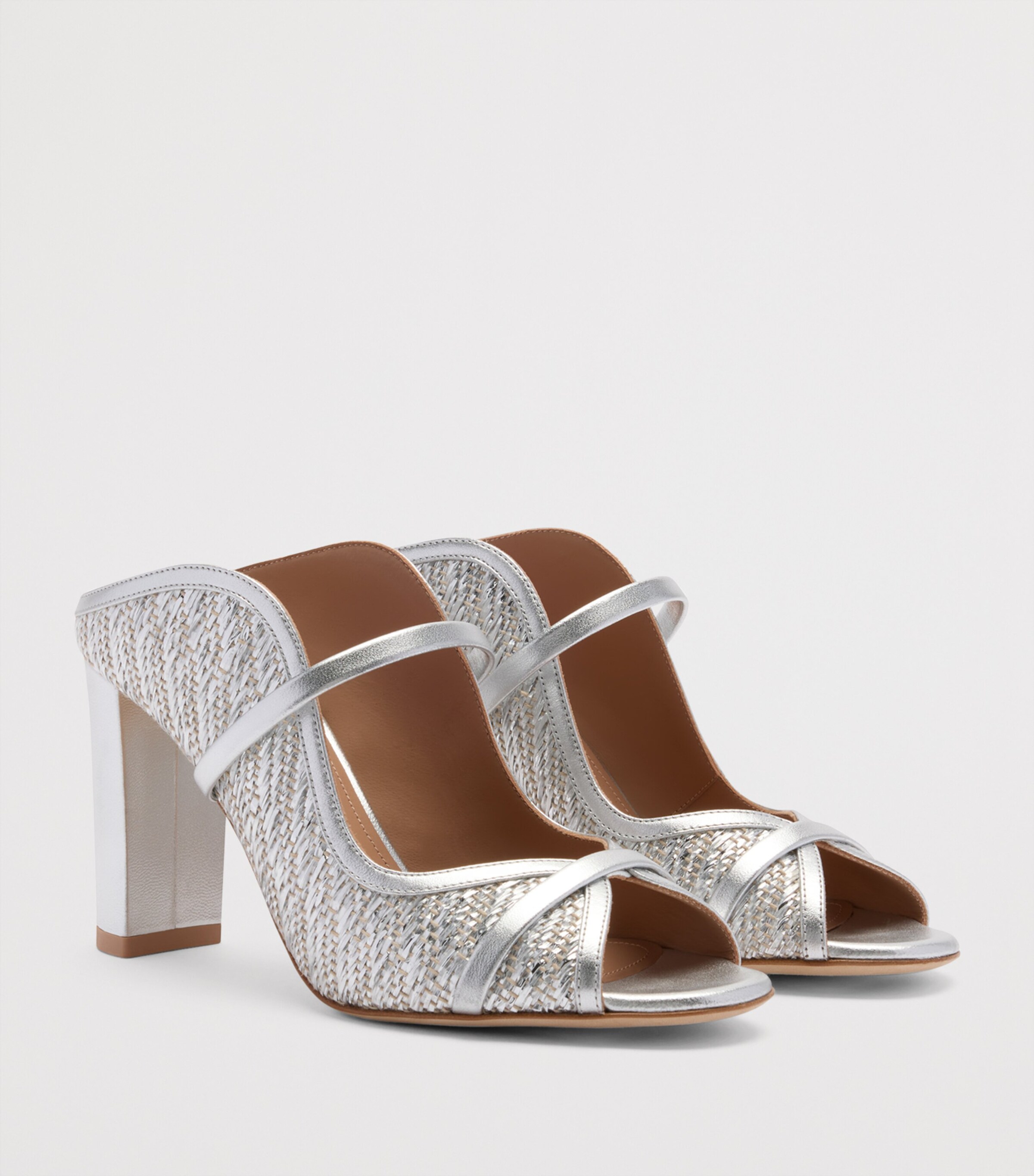 Metallic Raffia Norah Heeled Sandals 85 GOLD Image 3