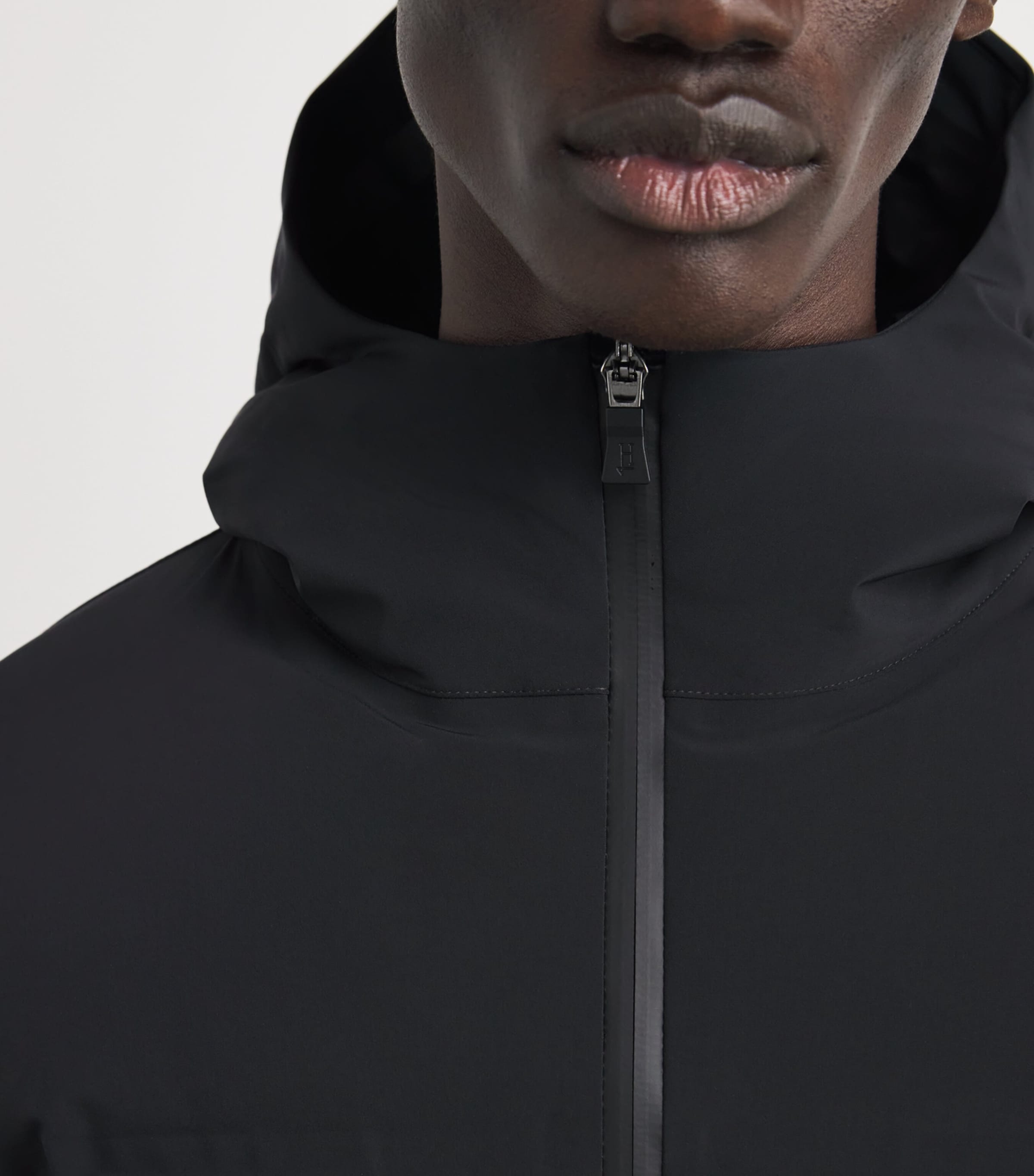 Down Hybrid Puffer Coat 9300 BLACK Image 6