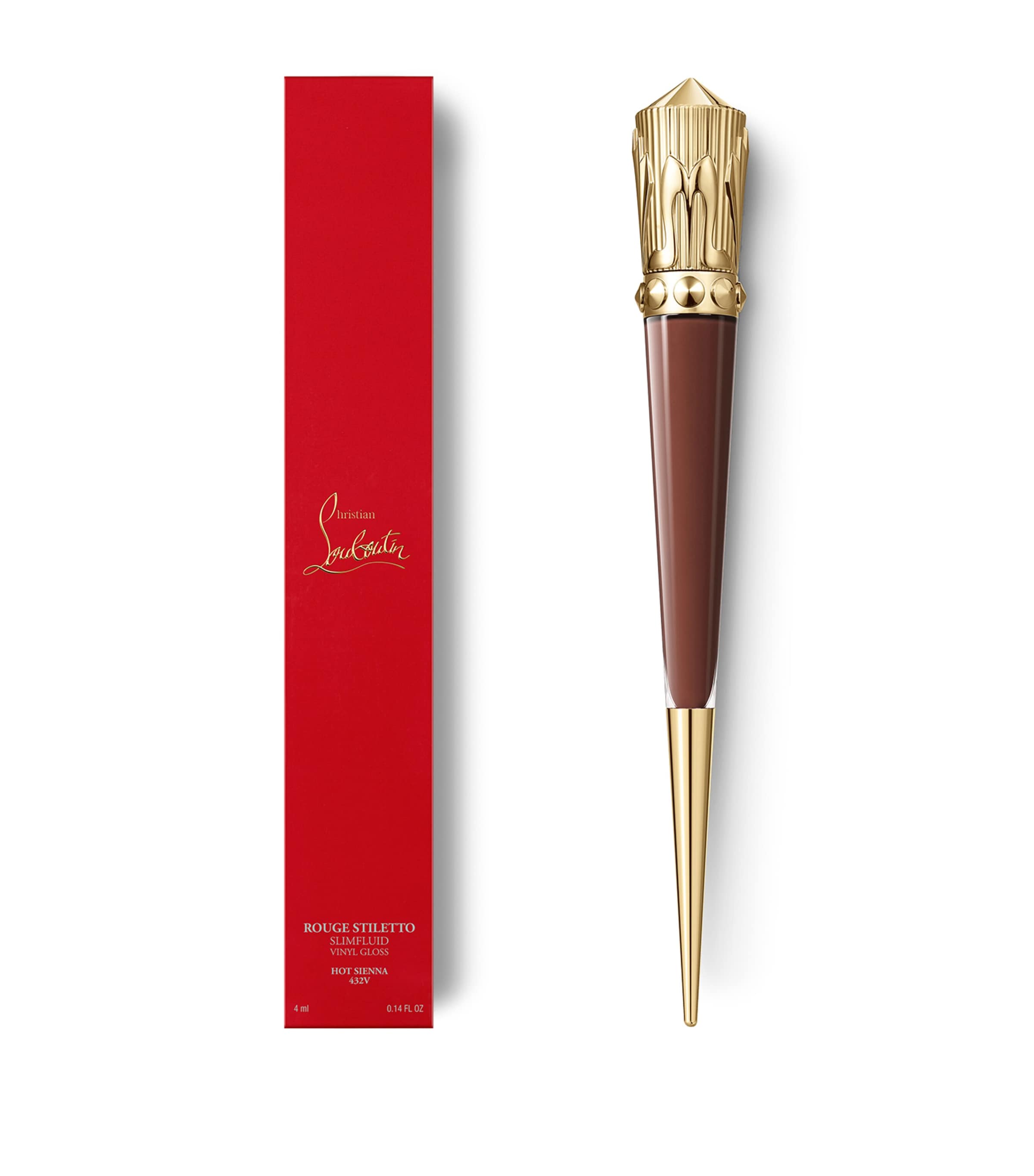 Christian Louboutin Rouge Stiletto Glossy Shine Vinyl Lip Gloss Hot Sienna Image 8