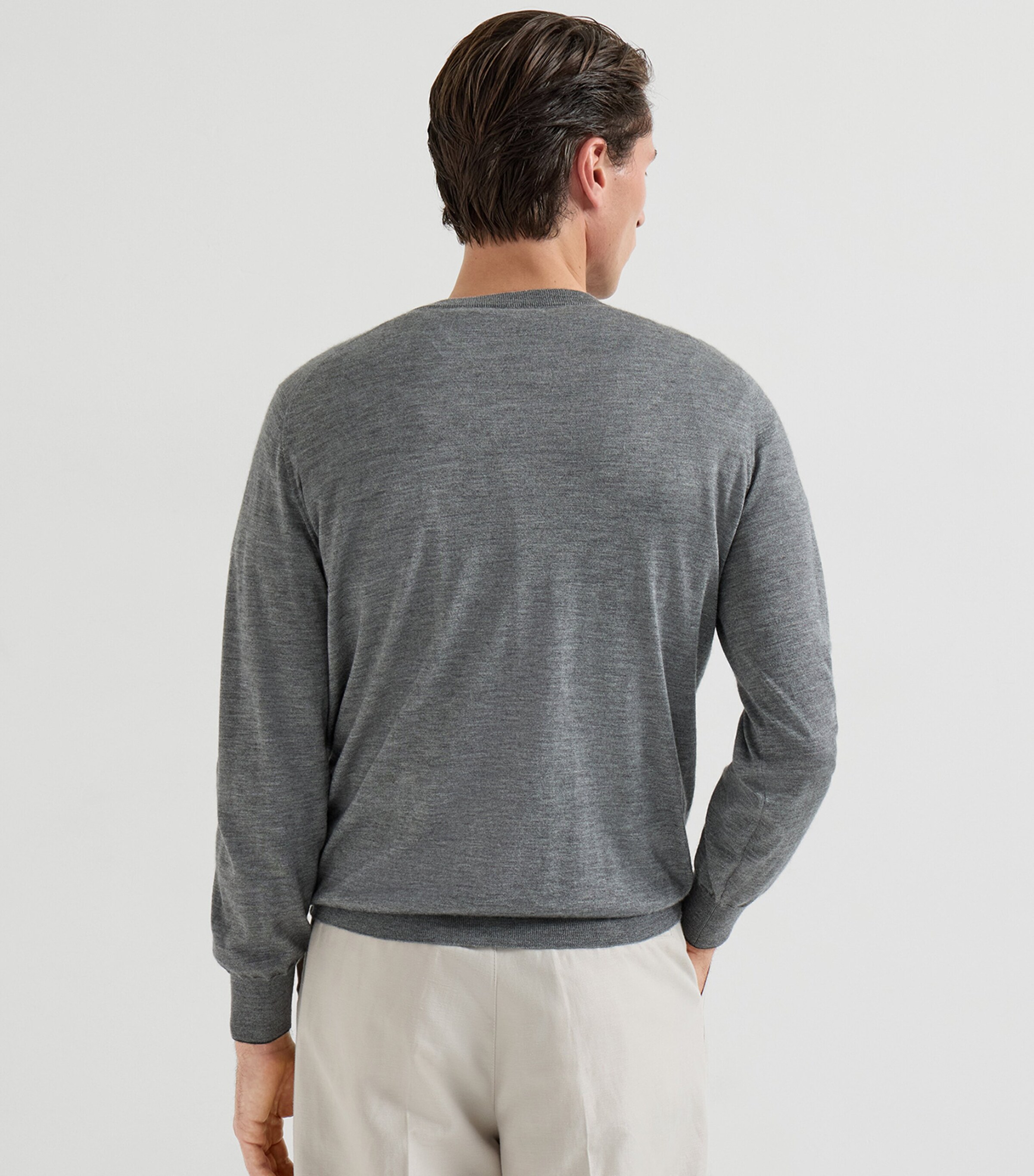 Brunello Cucinelli Mens Cashmere-Silk Crew-Neck Sweater Image 5