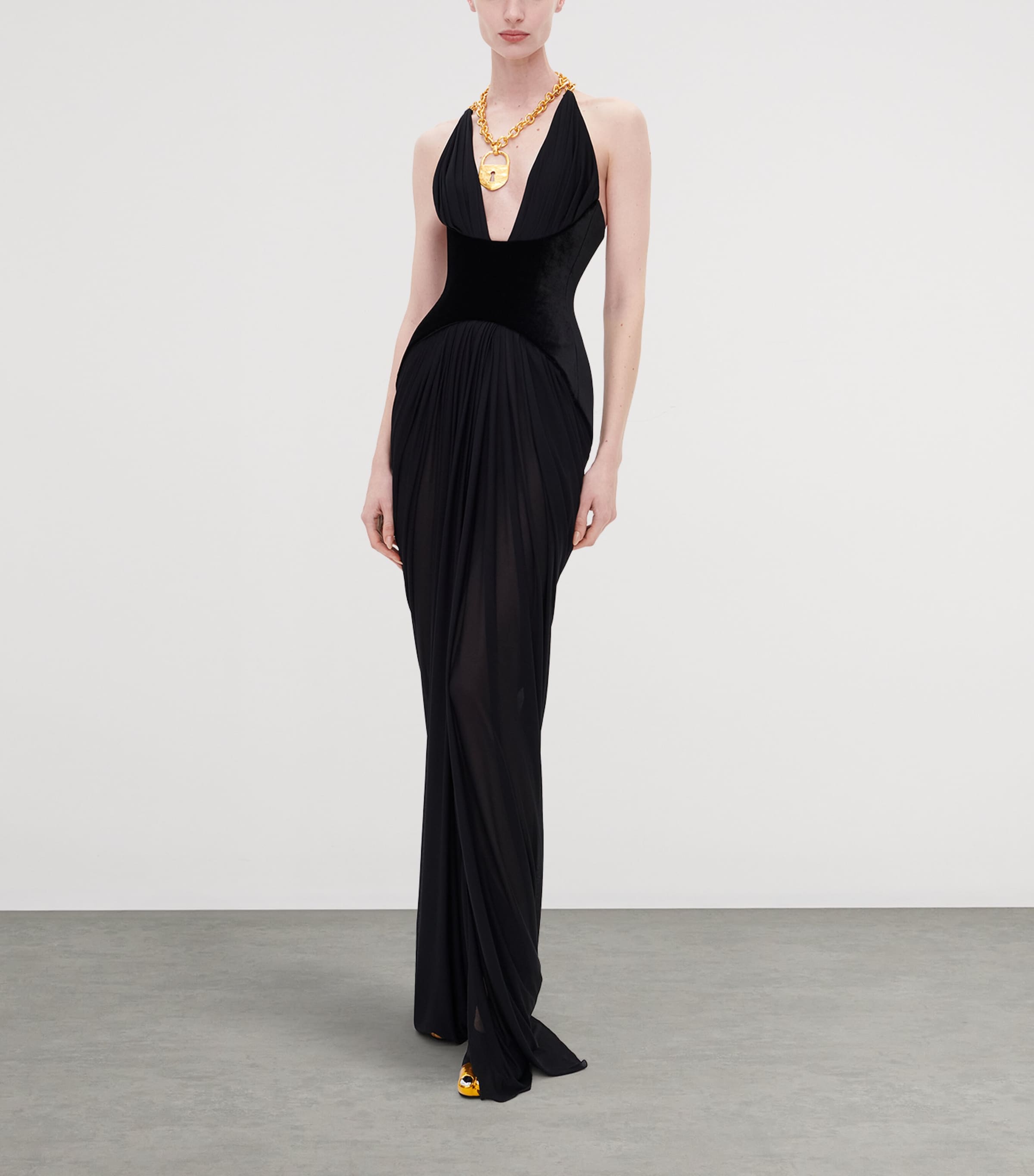 Schiaparelli Keyhole Chain Necklace Gold Image 2