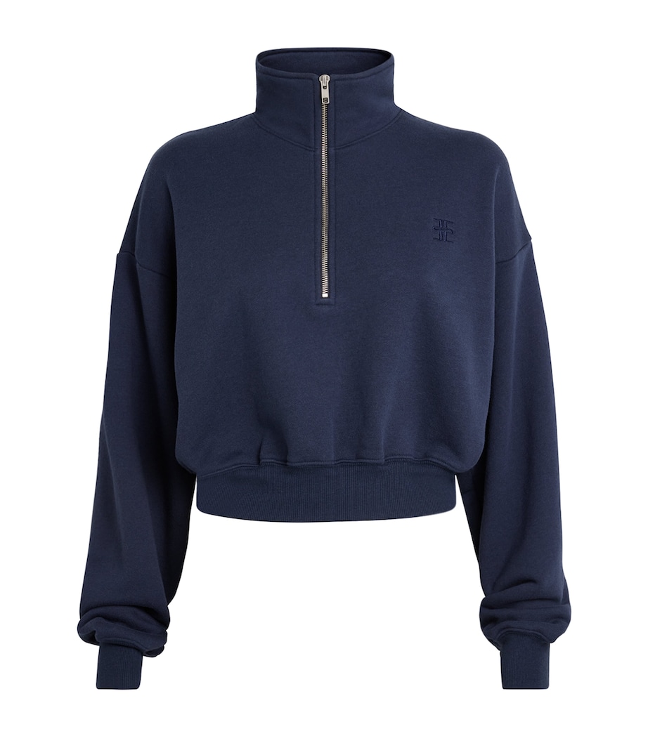 Cropped Half-Zip Sweatshirt NAVY Image 1