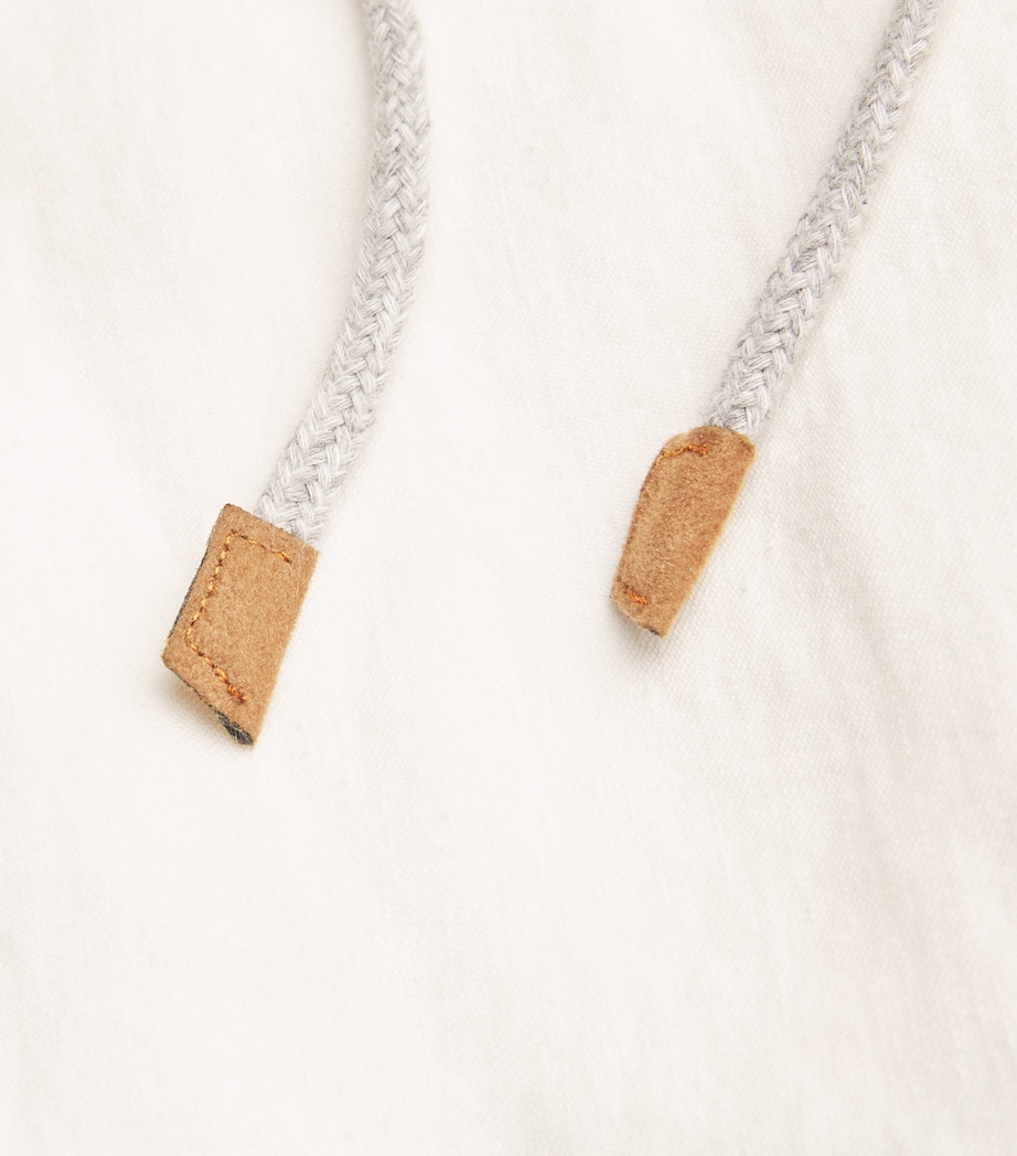 Linen Drawstring-Detail Trousers BIANCO Image 5