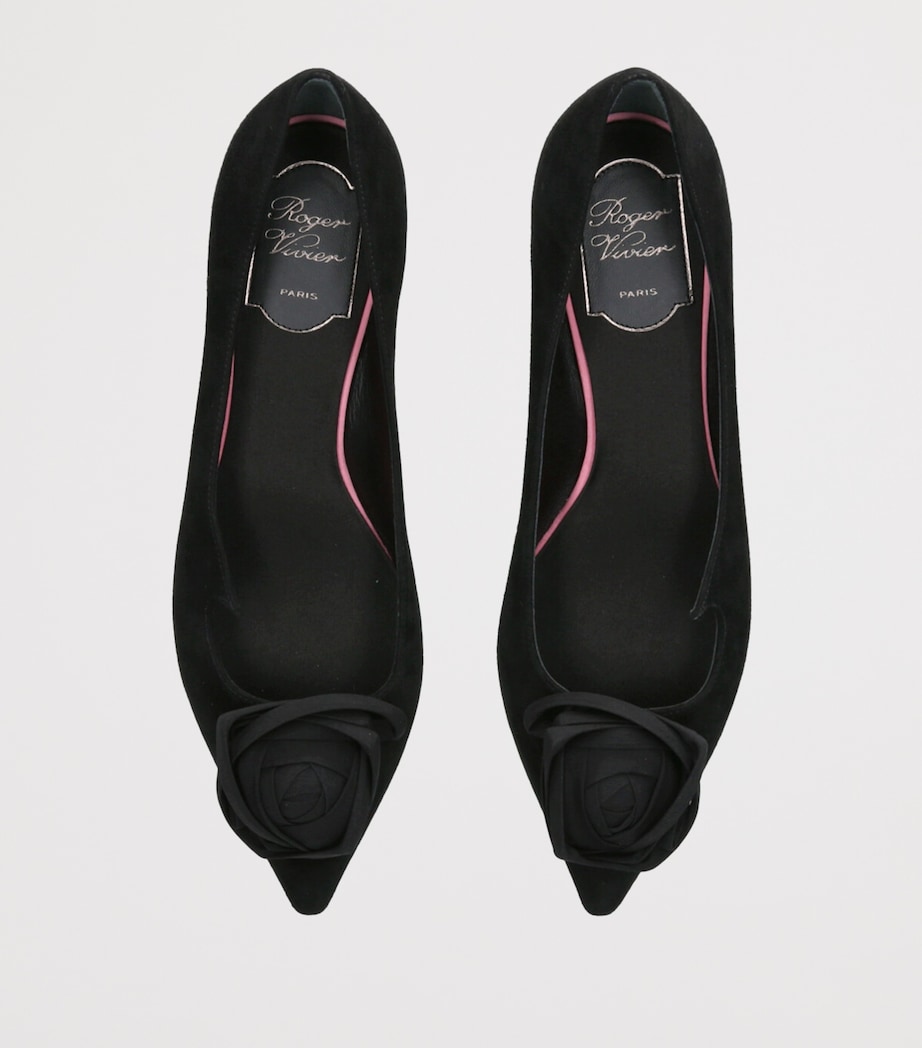 Suede I Love Vivier Rose Ballet Flats BLACK Image 4