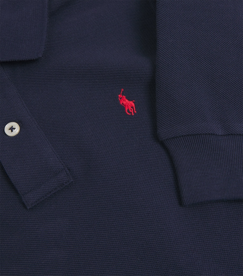 Cotton Long-Sleeve Polo Shirt (2-7 Years) NAVY Image 3