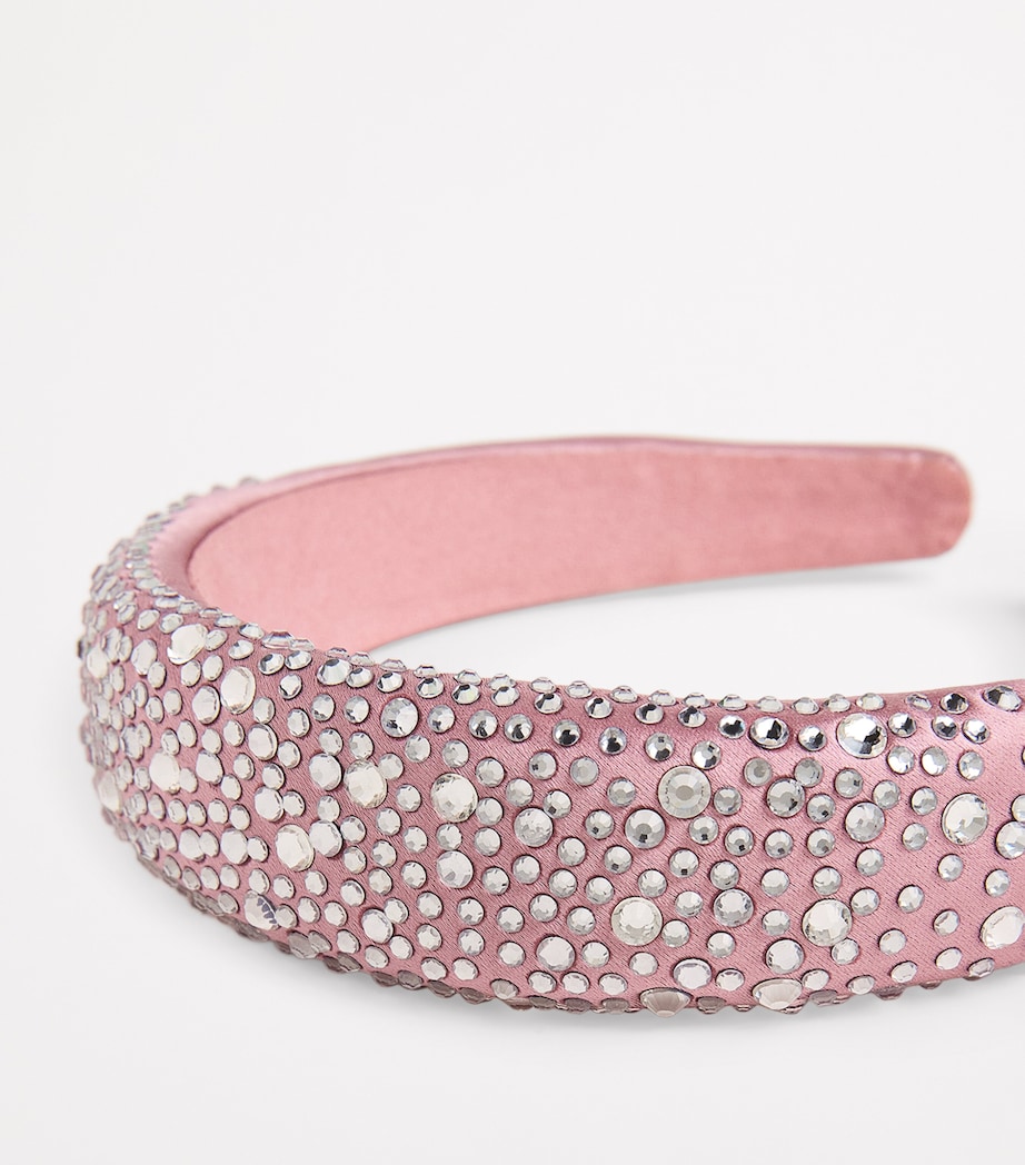 Weekend Max Mara Satin Embellished Headband Pink Image 3