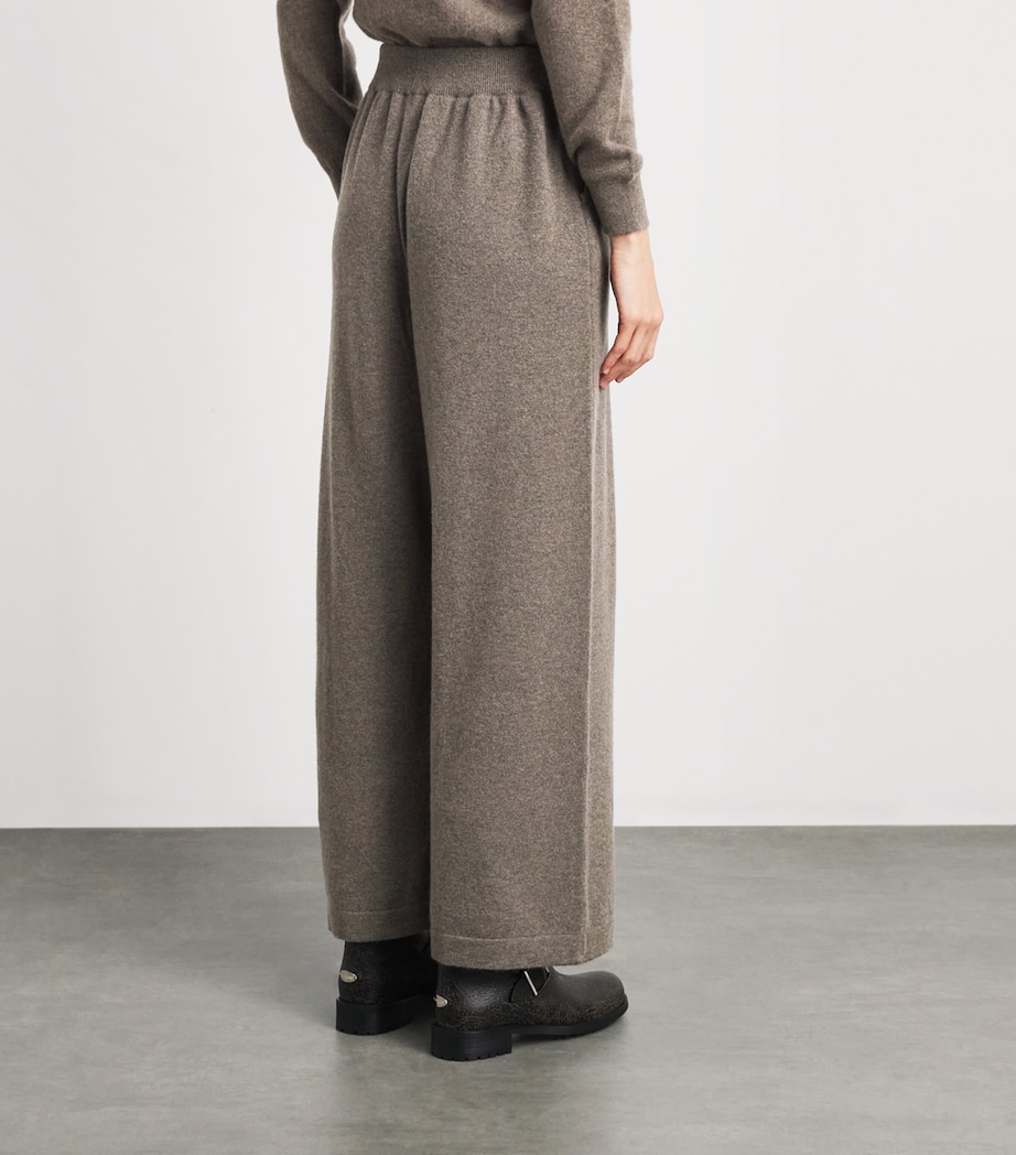 Johnstons Of Elgin Womens Cashmere-Blend Coll Knitted Trousers Heathcot Image 5