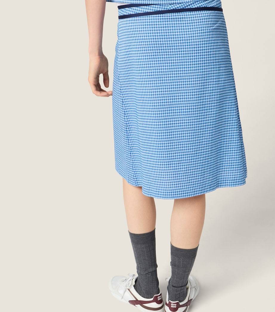 Miu Miu Womens Jersey Wrap-Around Mini Skirt Image 6