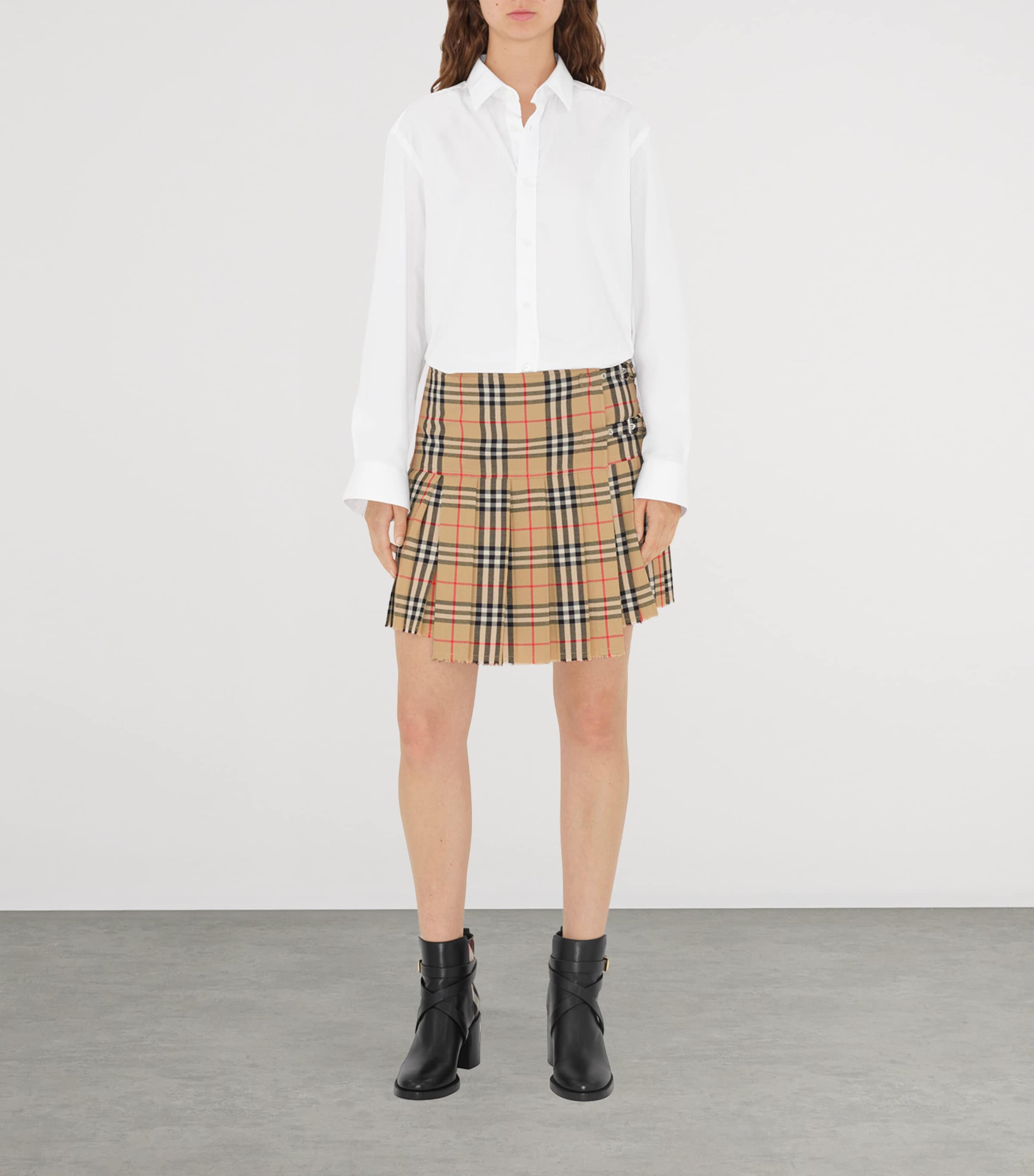 Burberry Wool Check Pleated Mini Kilt | Harrods UK