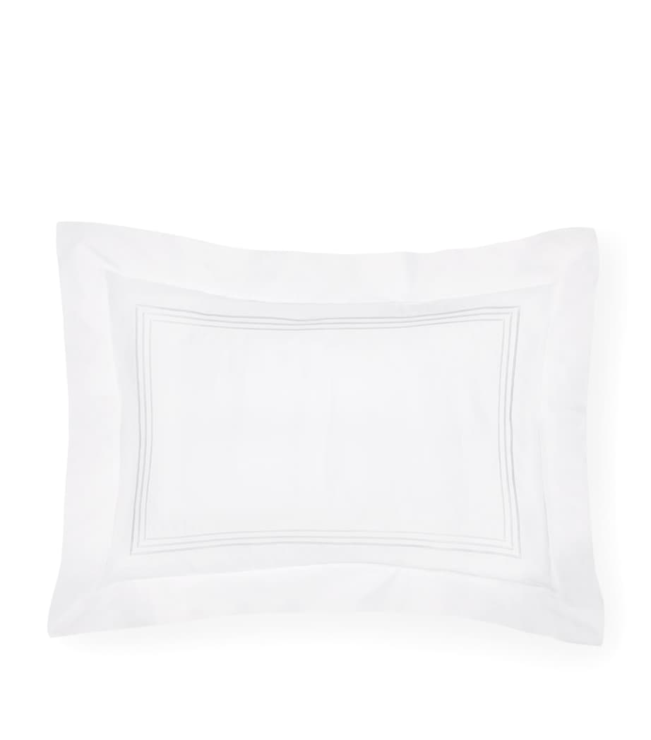 Pratesi Tre Righe Oxford Pillowcase (50cm x 90cm) White/white Image 1
